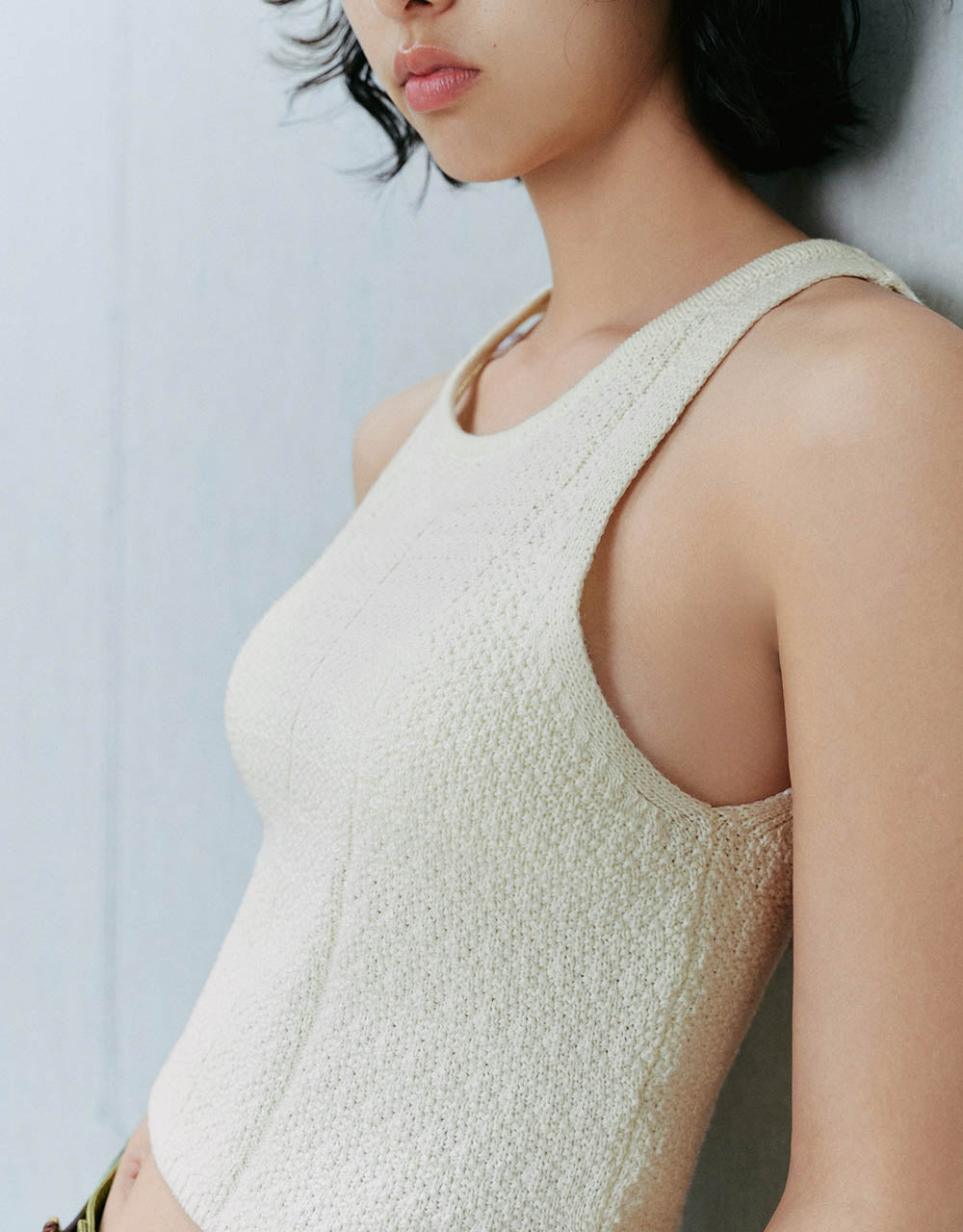 Crew Neck Knitted Tank Top