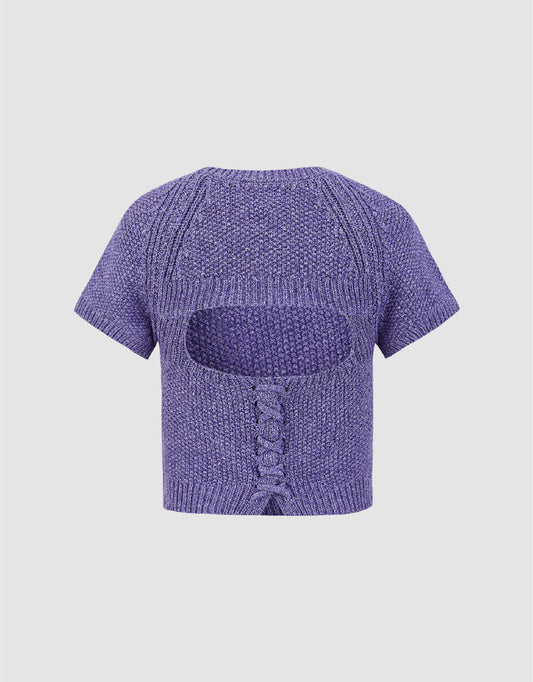 Crew Neck Knitted T-Shirt