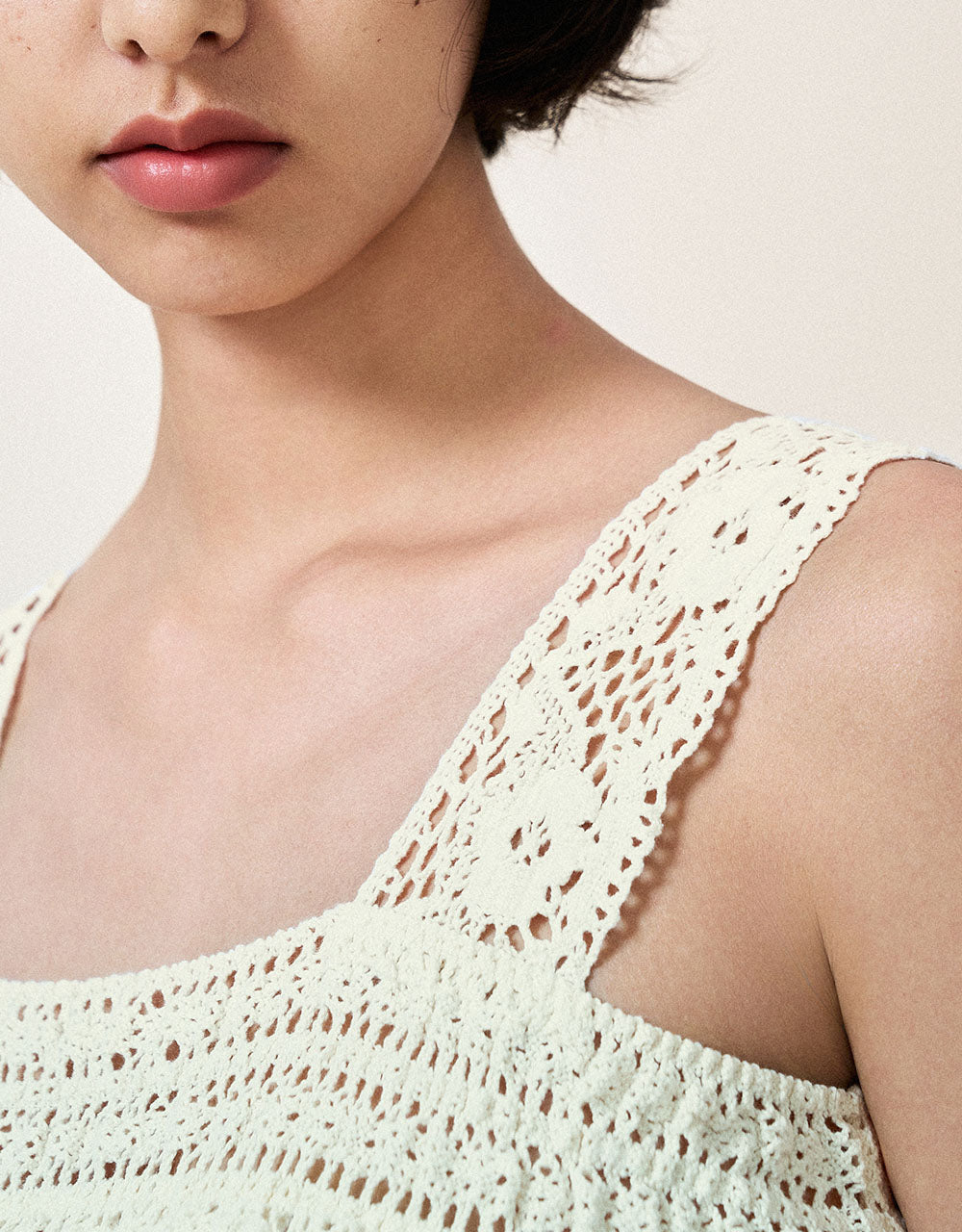 Sleeveless Square-cut Collar Knitted Top