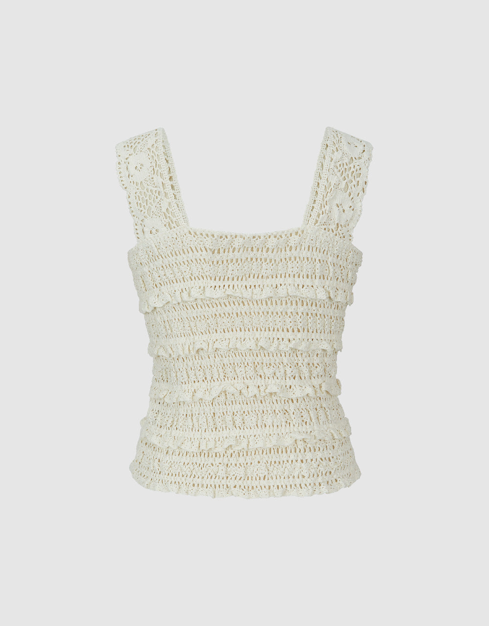 Sleeveless Square-cut Collar Knitted Top