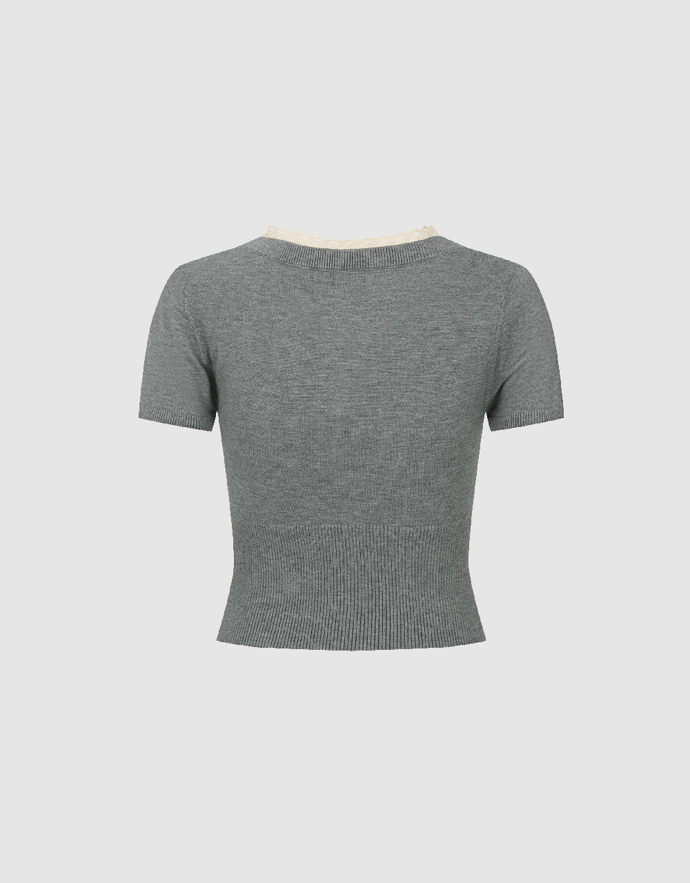 Two Toned Skinny Knitted T-Shirt