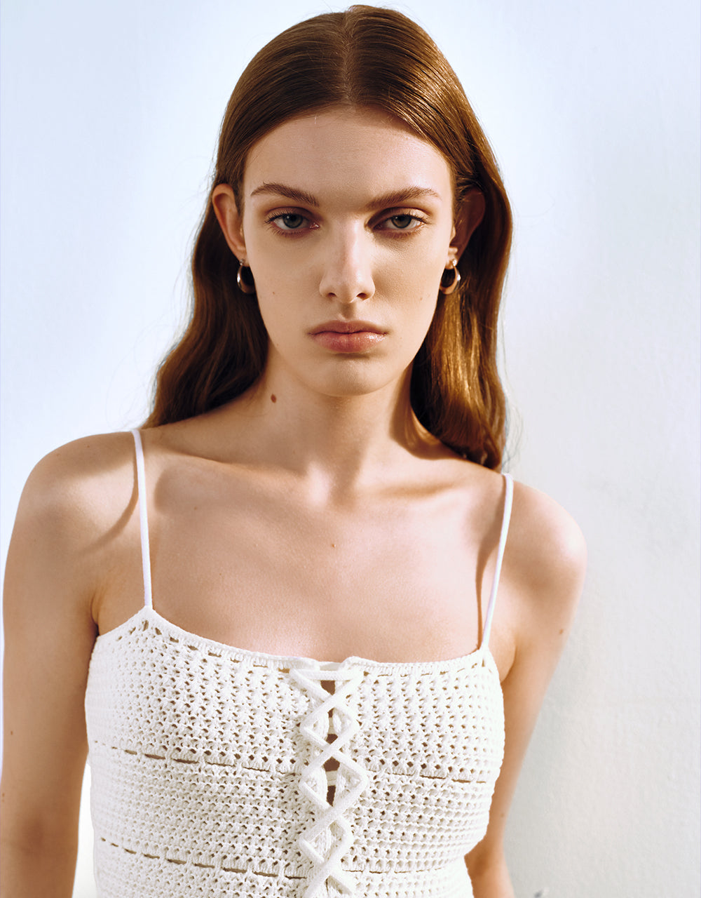 Square-cut Collar Knitted Cami Top