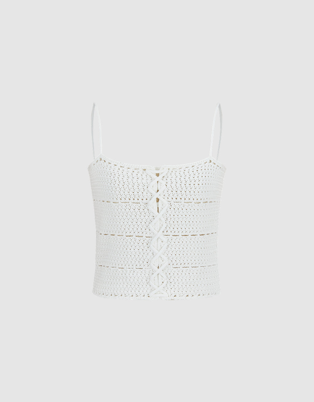 Square-cut Collar Knitted Cami Top