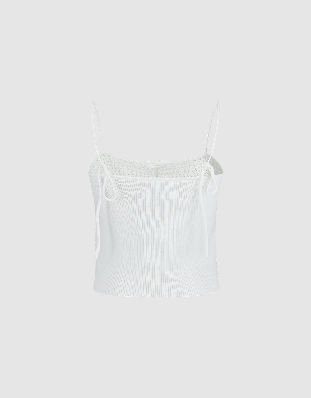 Square-cut Collar Knitted Cami Top