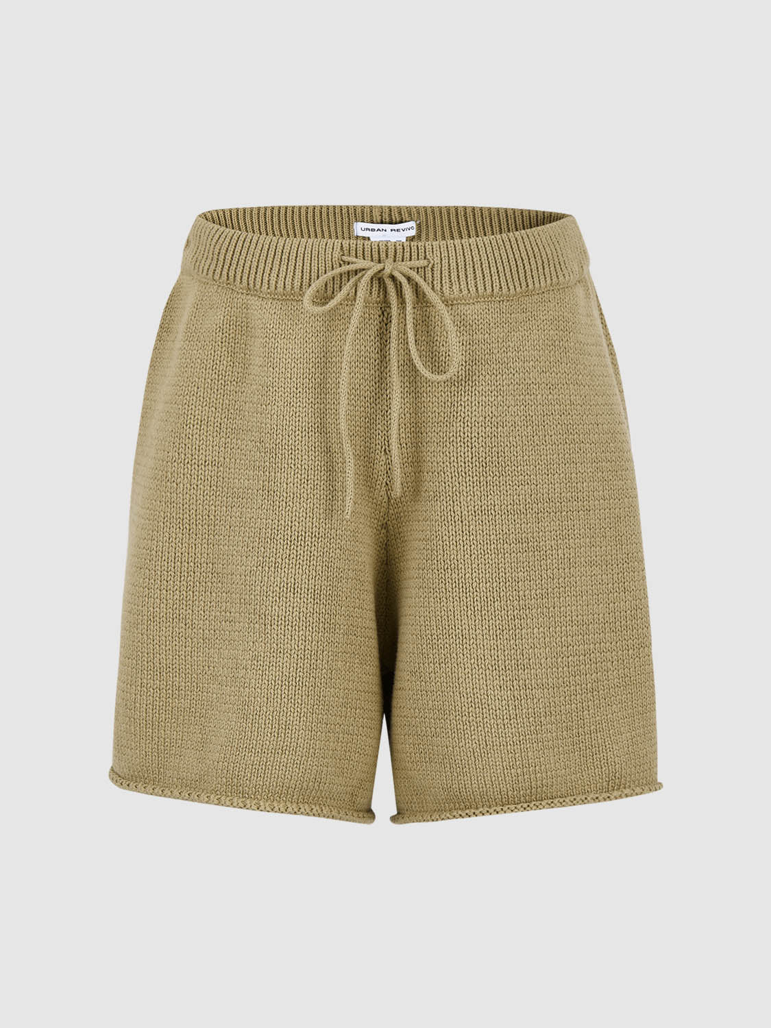 Drawstring Waist Knitted Shorts