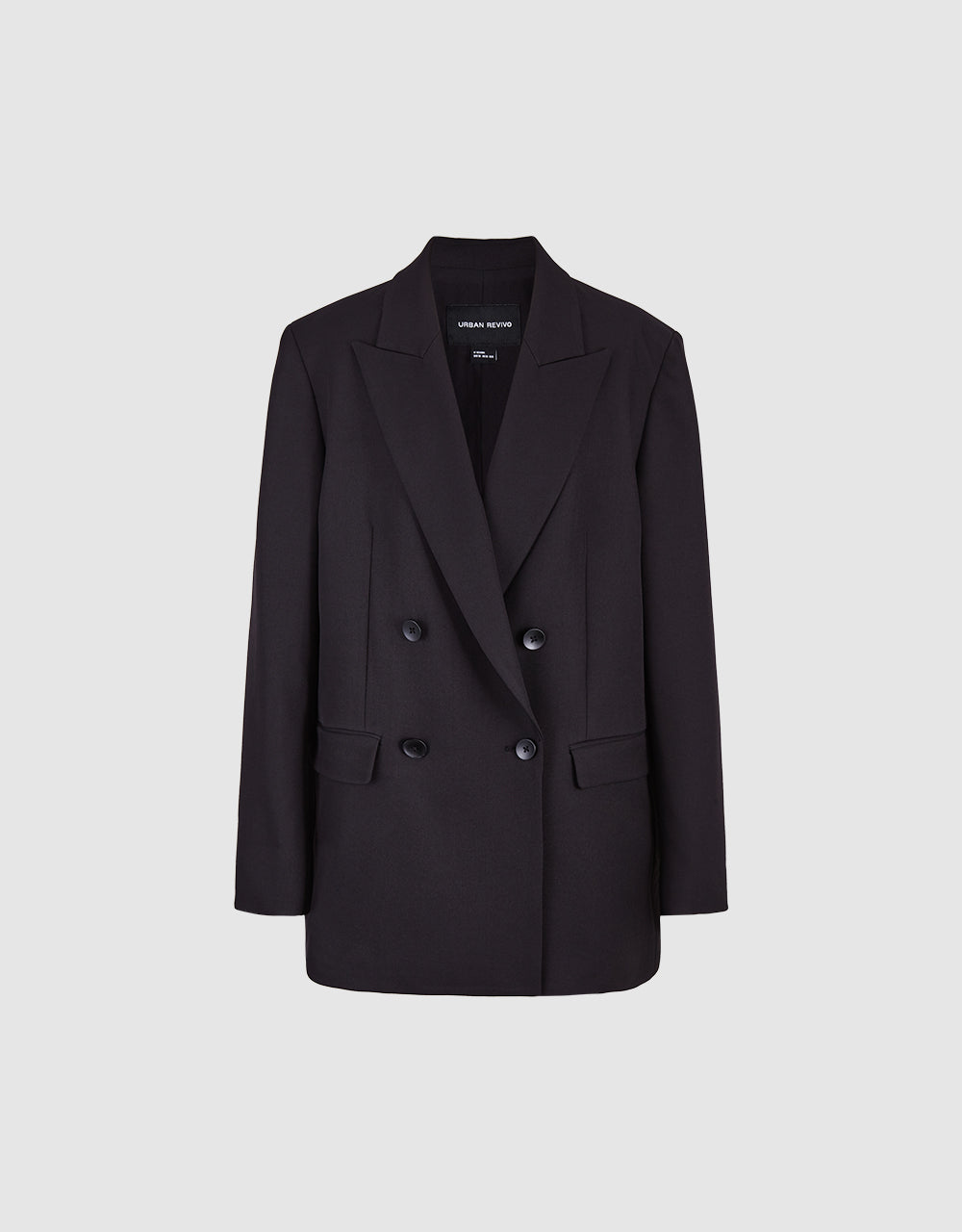 Peak Lapel Double Breasted Straight Blazer