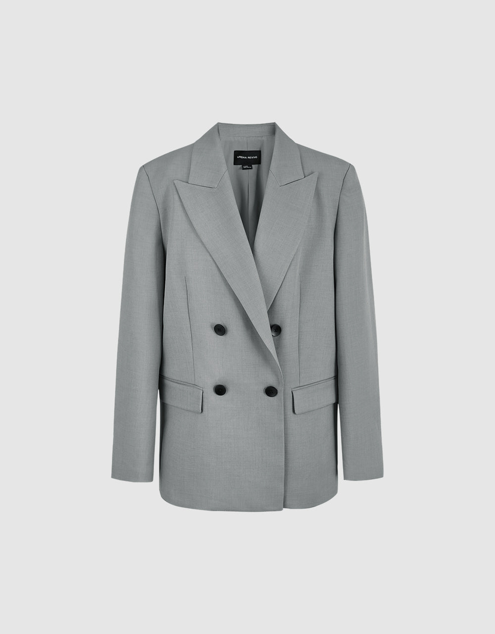 Peak Lapel Double Breasted Straight Blazer