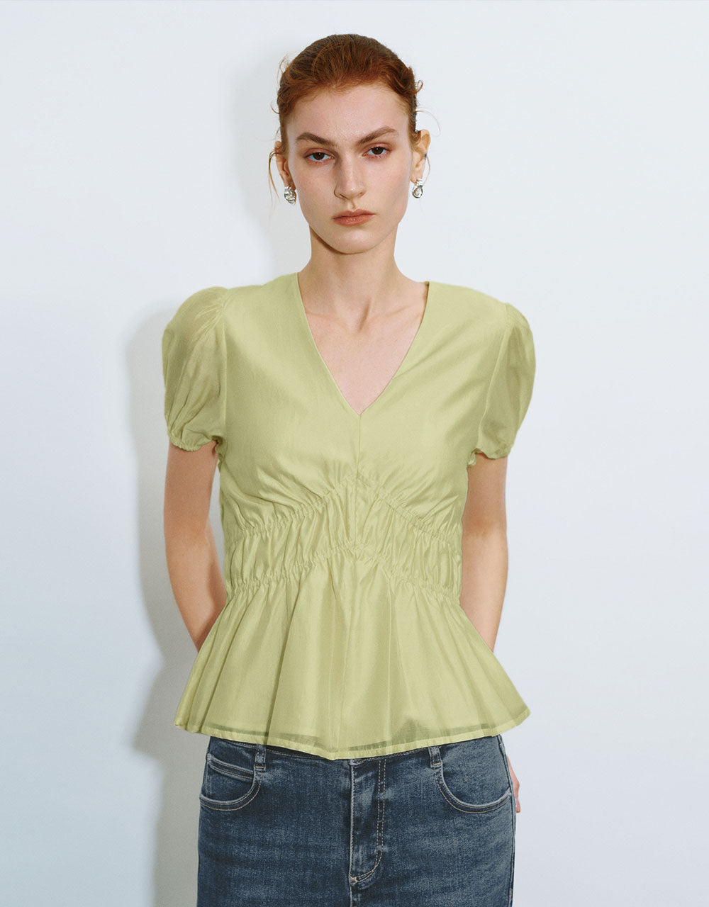 V-Neck Skater Blouse