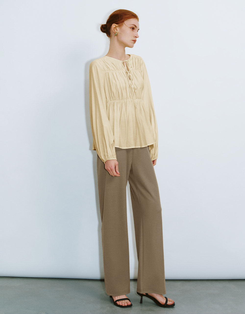 Tie Front Loose Overhead Shirt