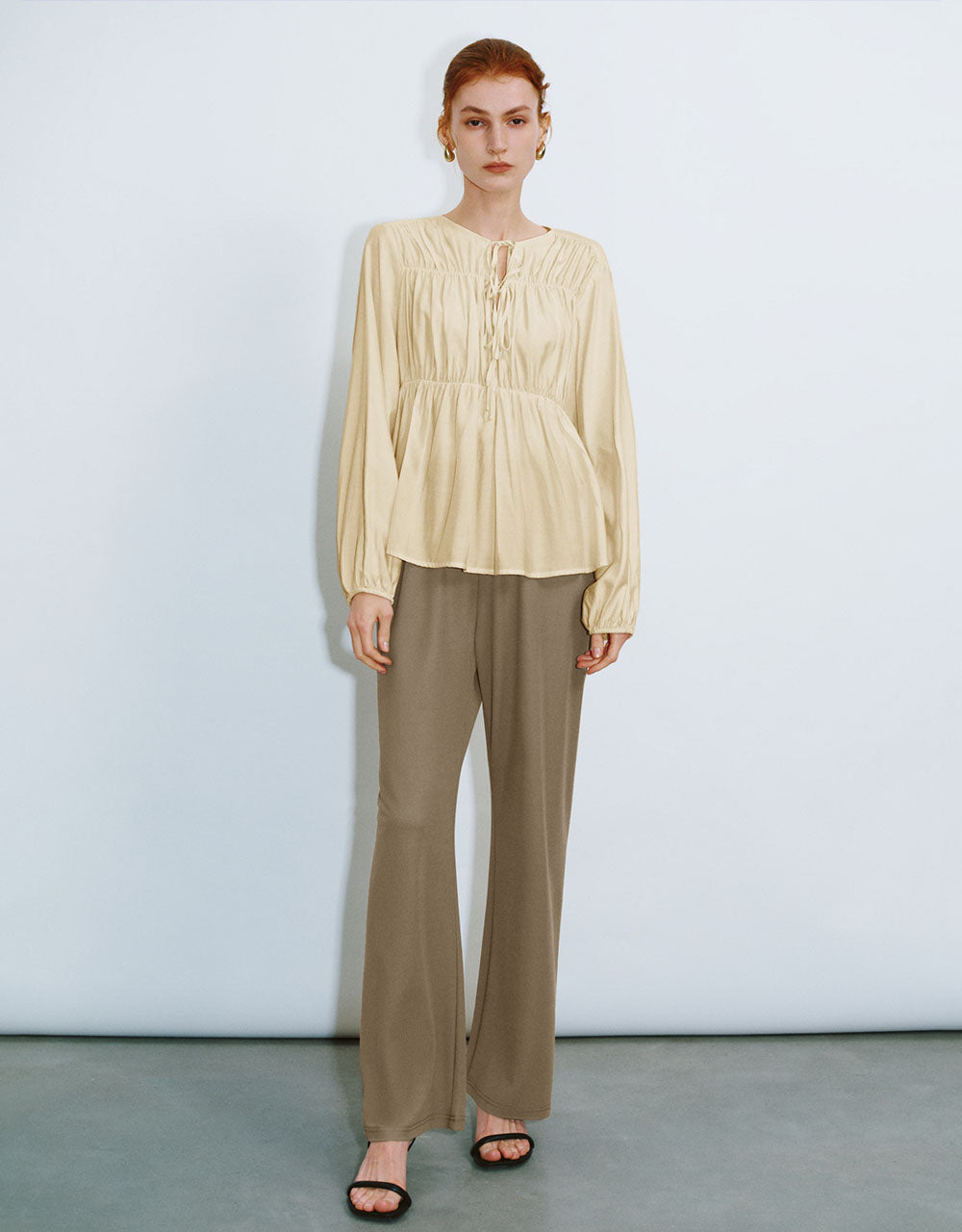 Tie Front Loose Overhead Shirt