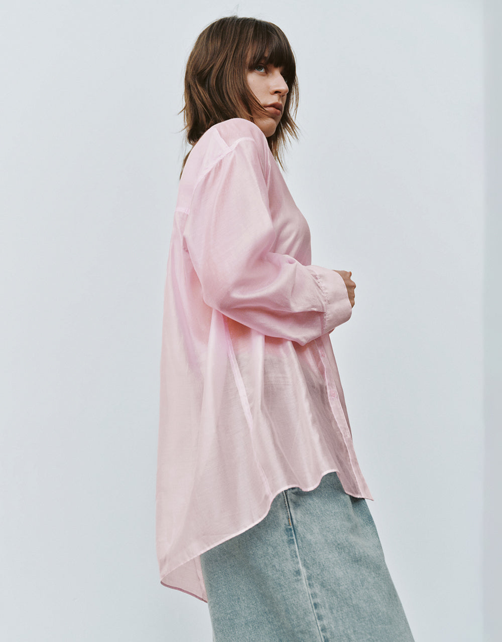 Notch Neck Oversized Shirt