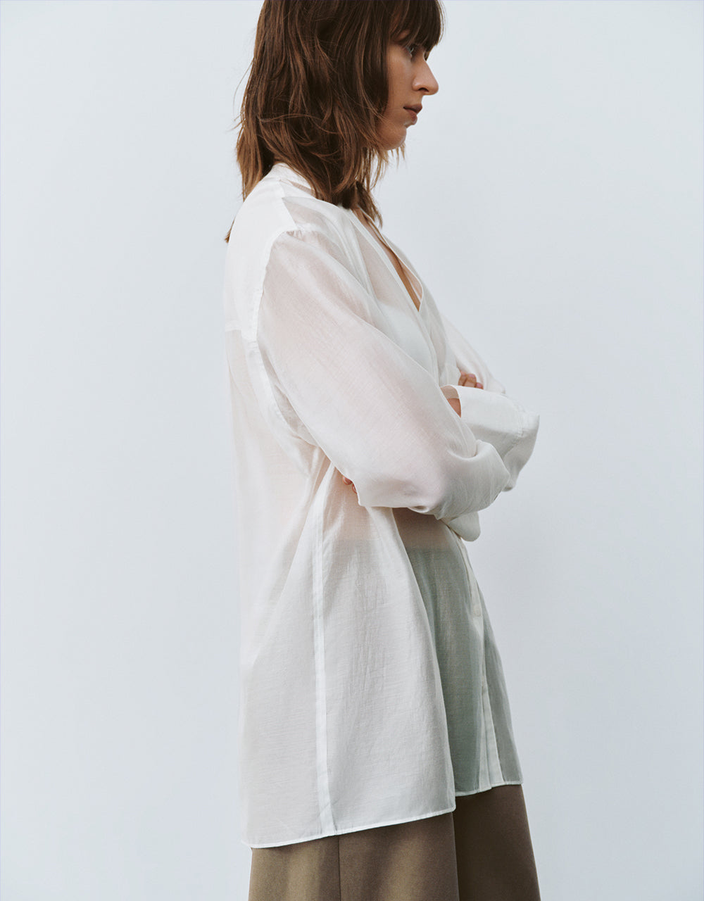 Notch Neck Oversized Shirt