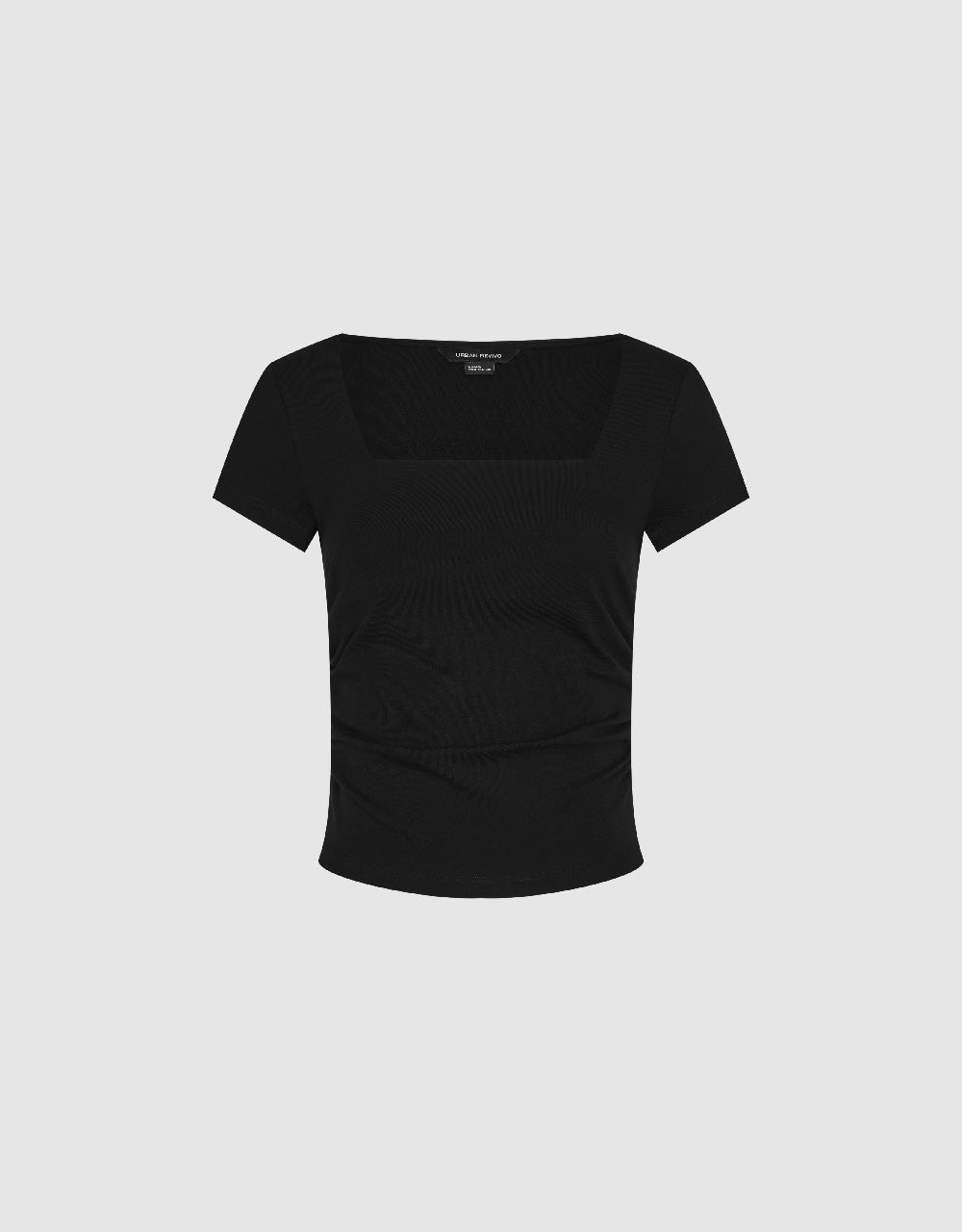 Ruched Square-cut Collar T-Shirt