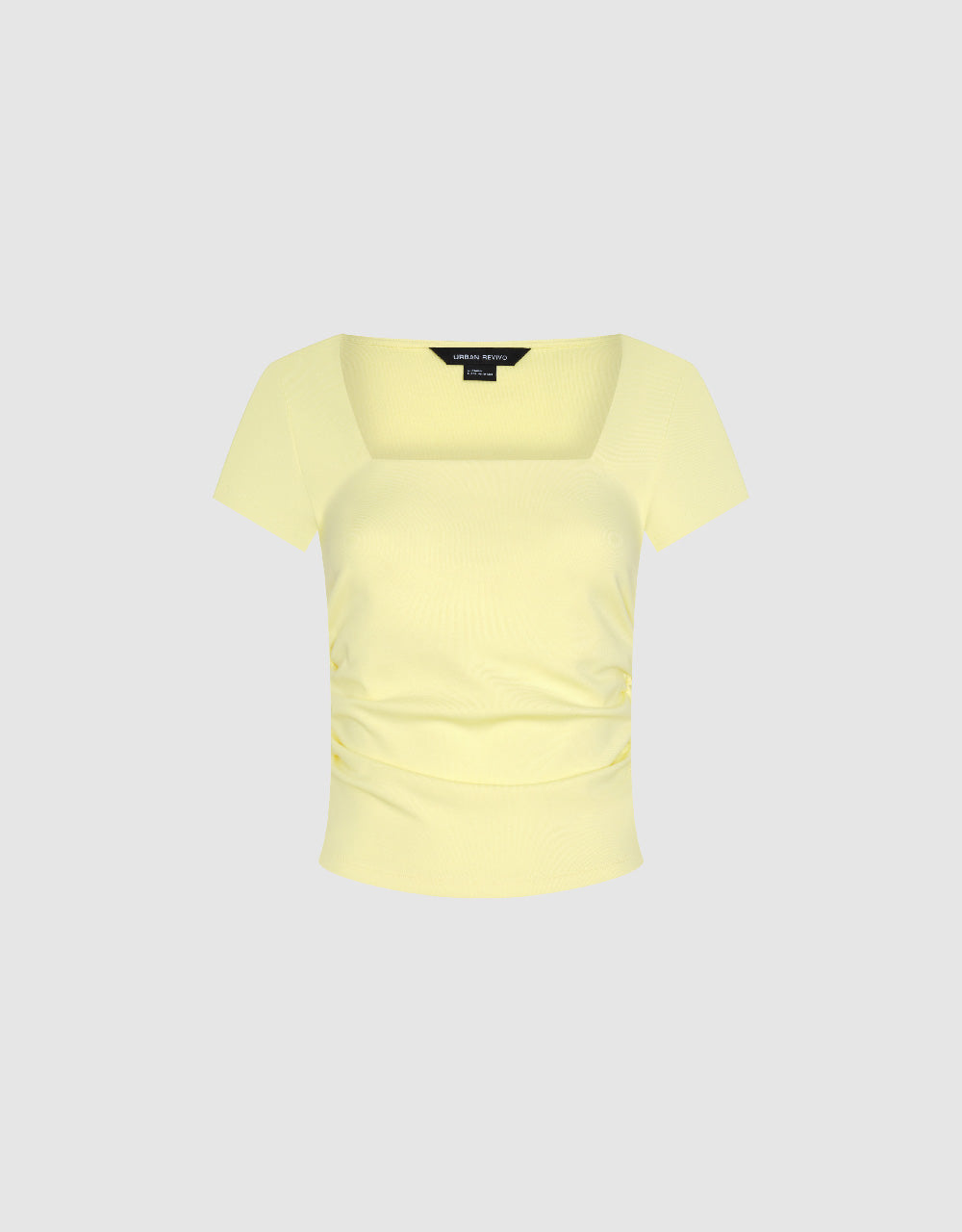 Ruched Square-cut Collar T-Shirt