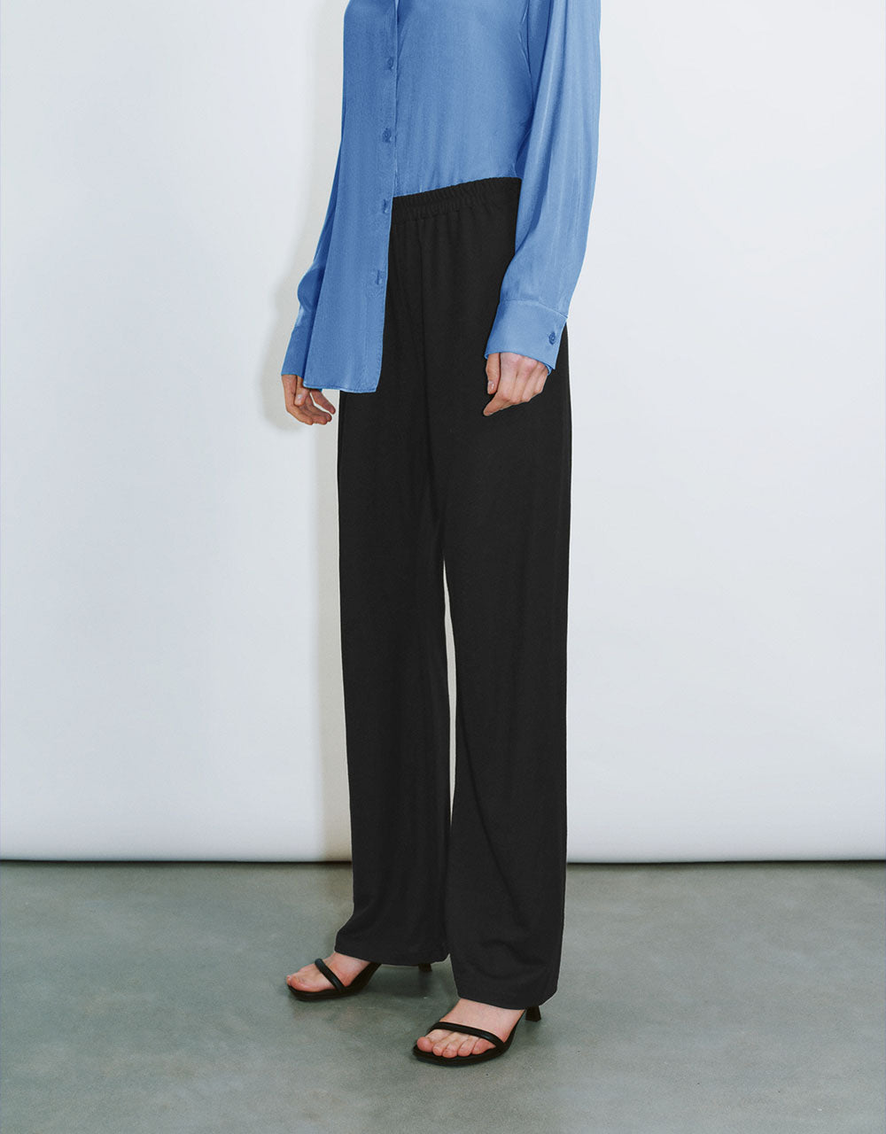 Elastic Waist Wide-Leg Pants