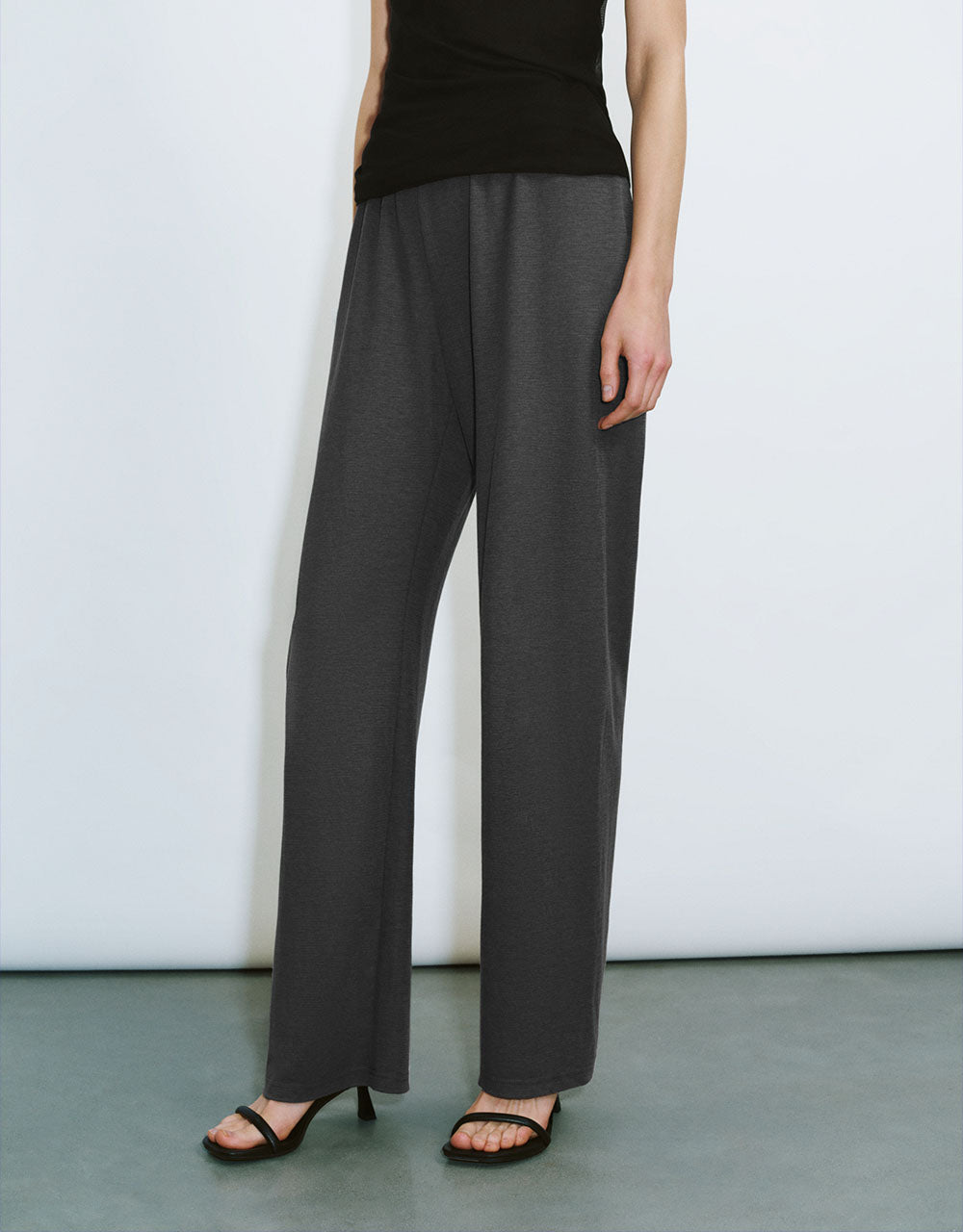 Elastic Waist Wide-Leg Pants