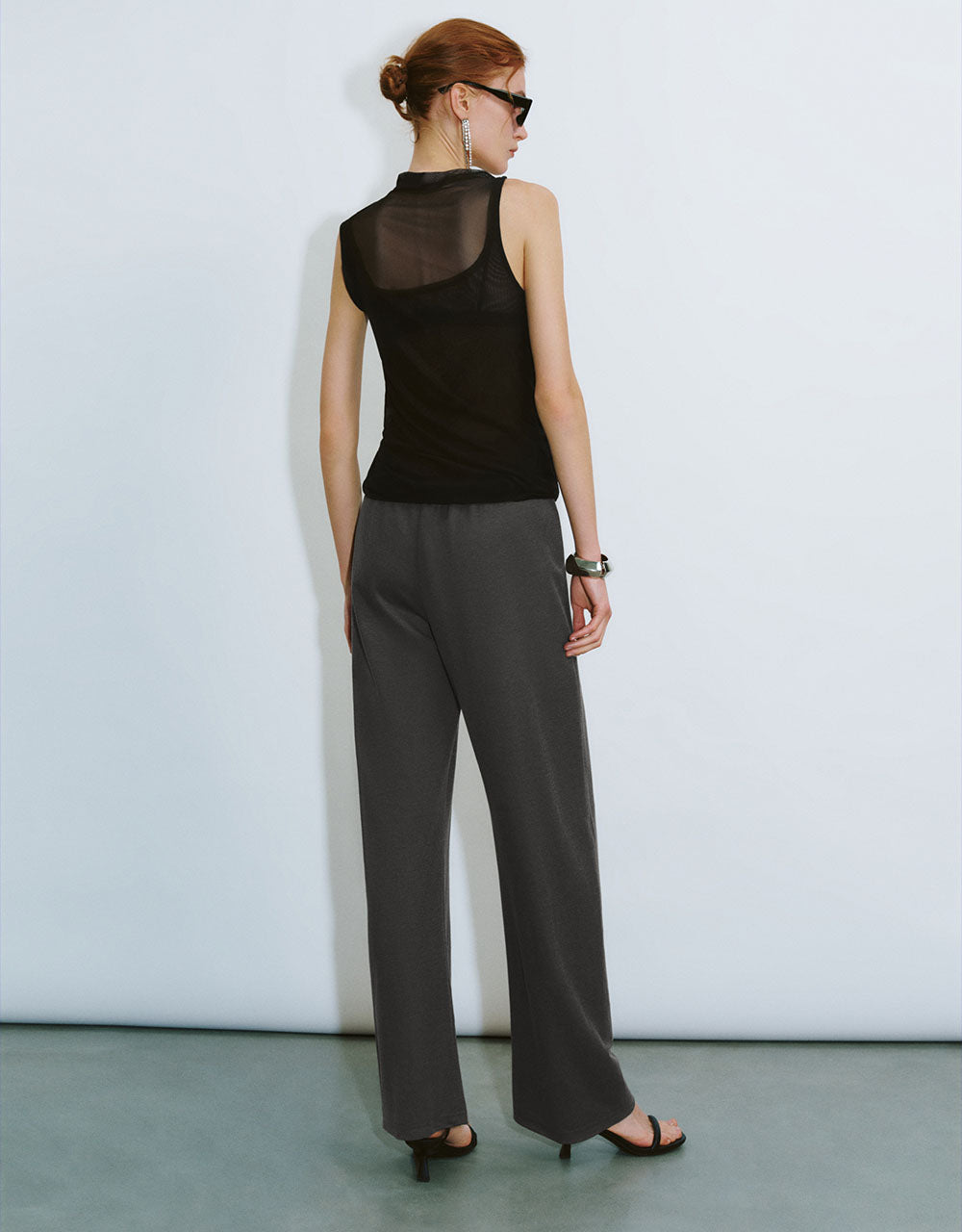 Elastic Waist Wide-Leg Pants