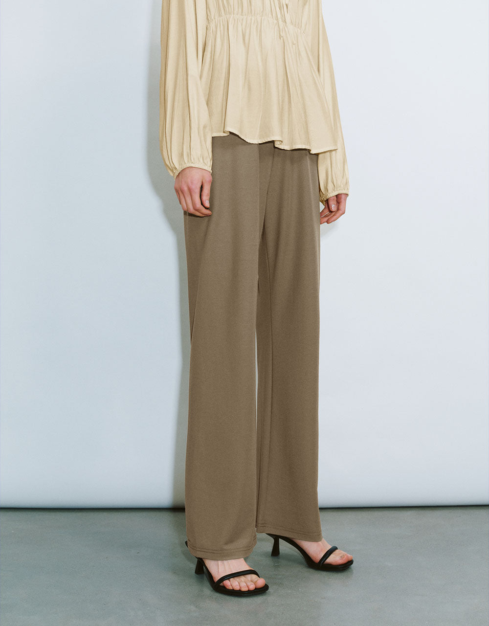 Elastic Waist Wide-Leg Pants