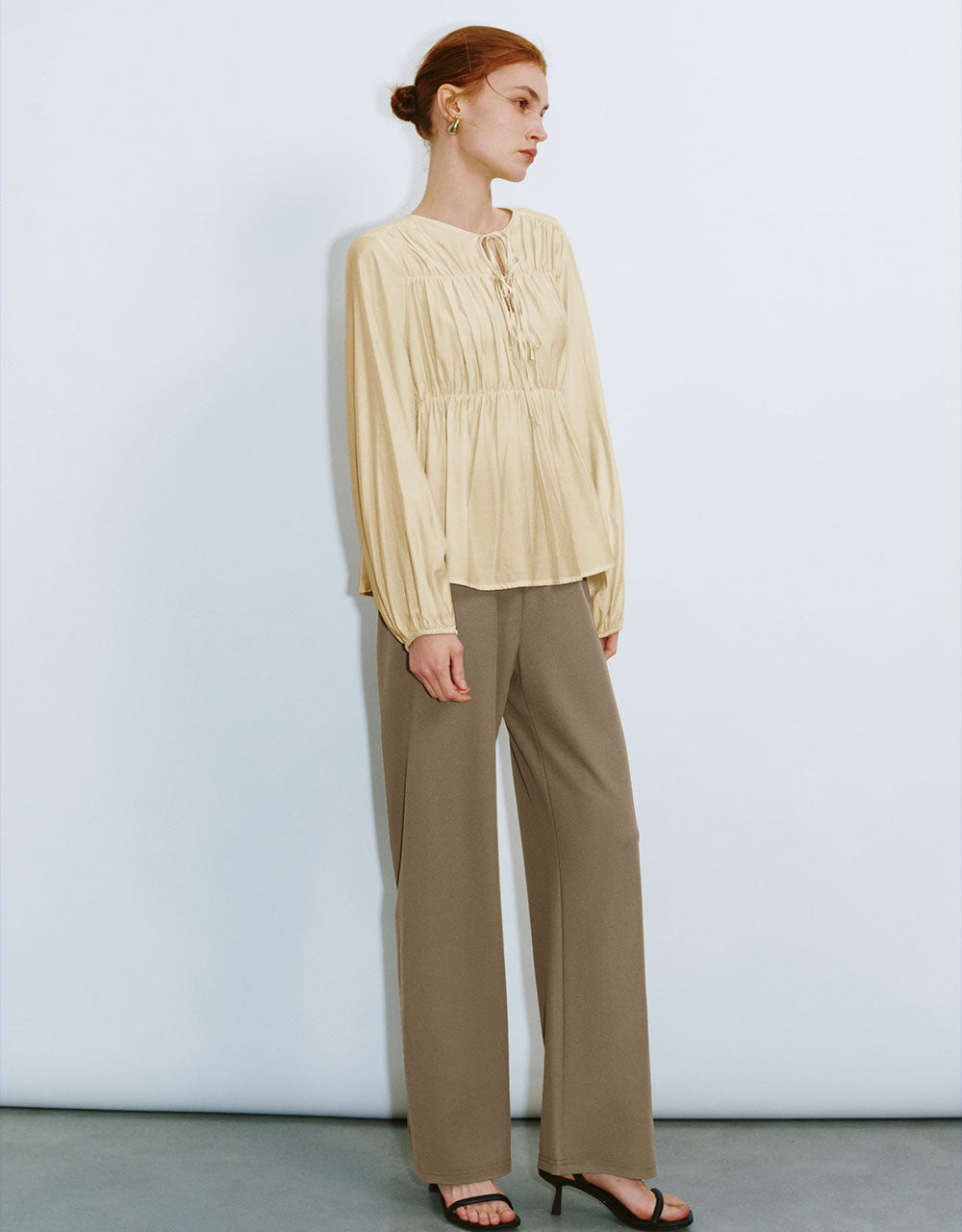 Elastic Waist Wide-Leg Pants