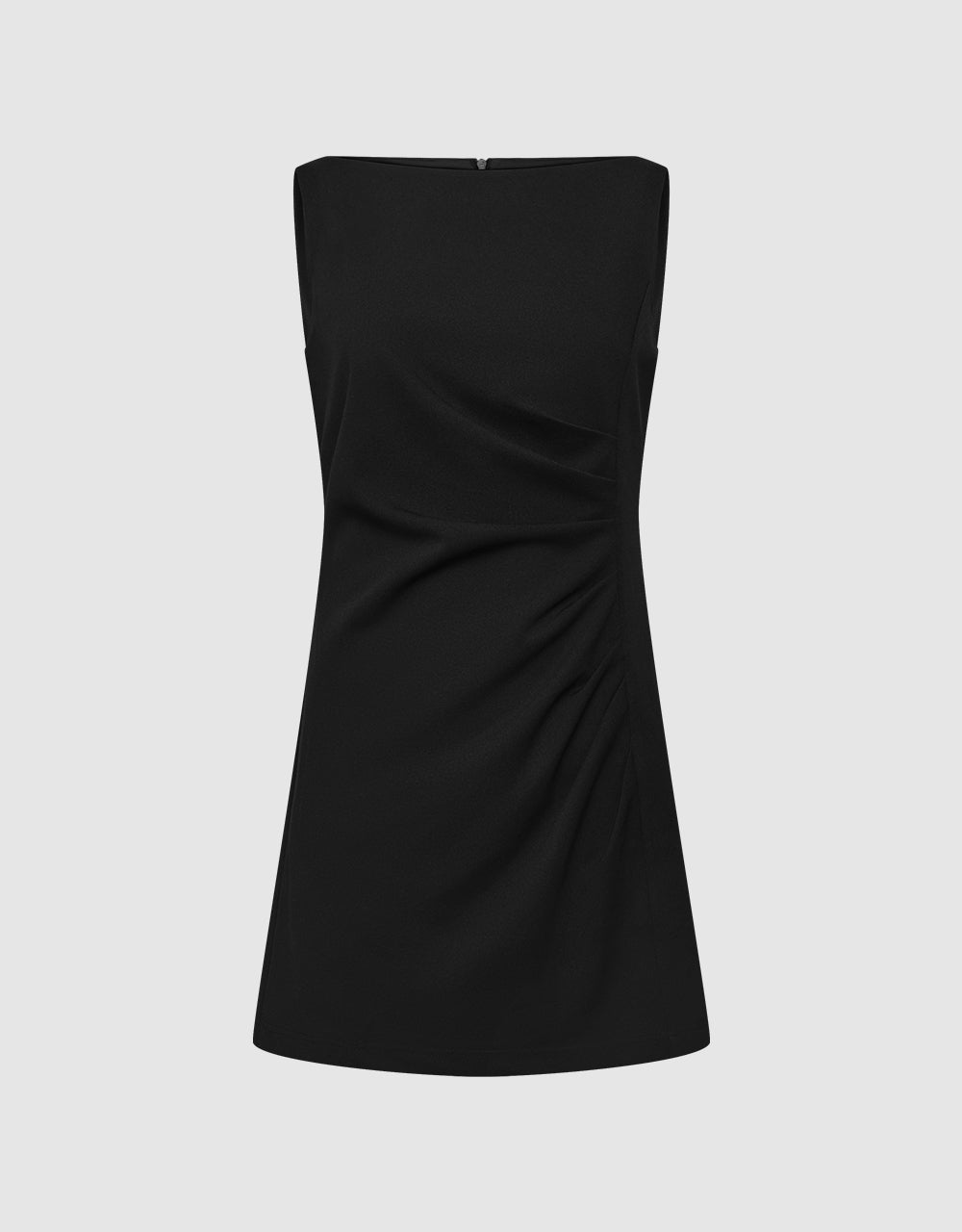 Ruched Sleeveless A-Line Dress