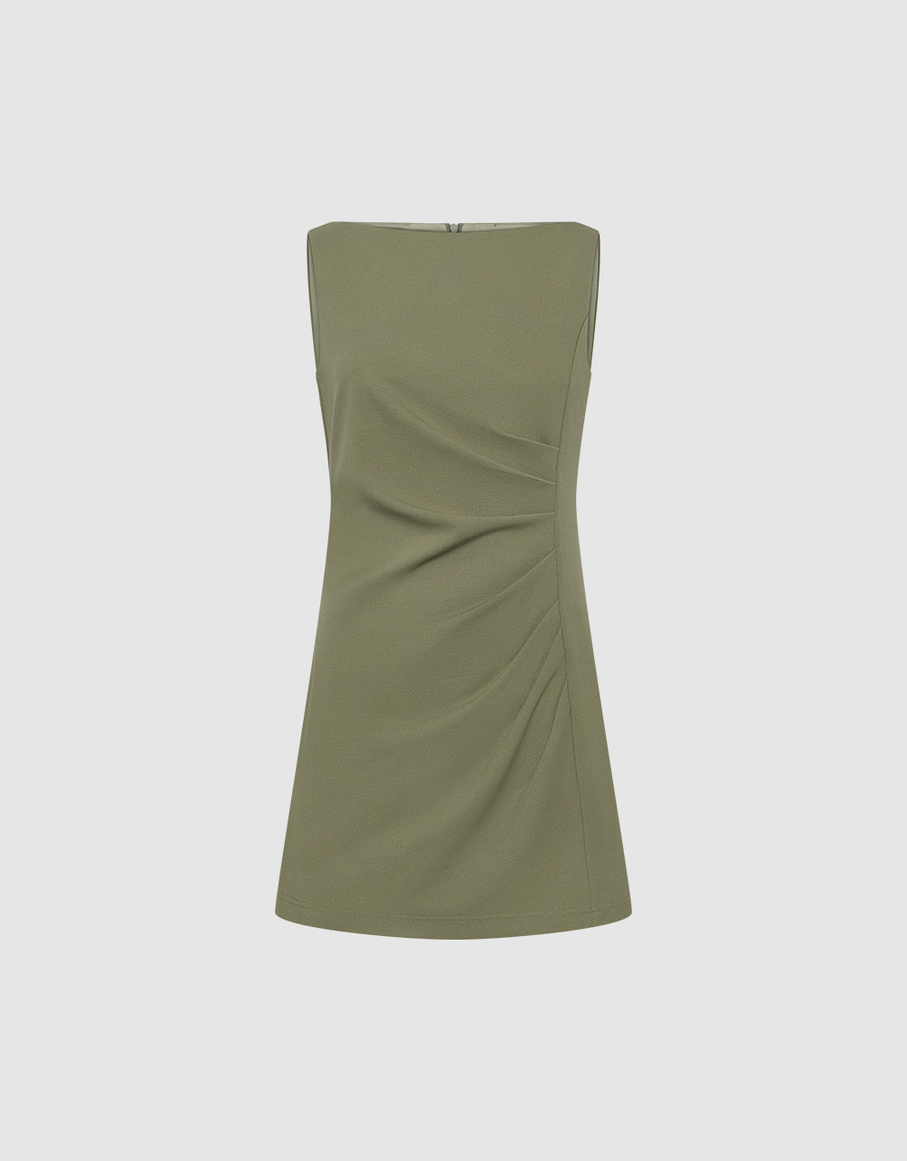 Ruched Sleeveless A-Line Dress