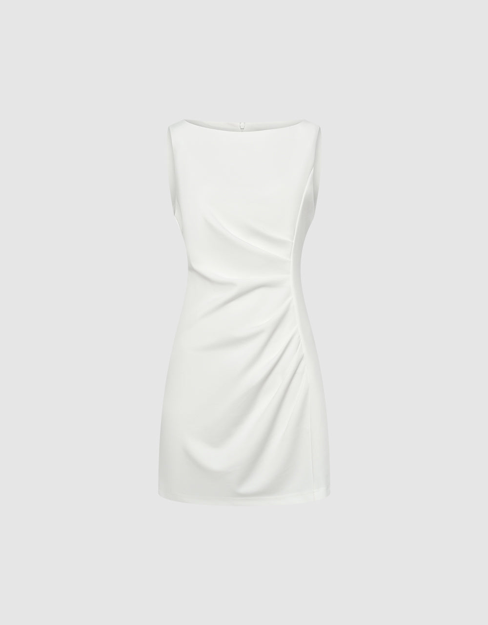 Ruched Sleeveless A-Line Dress