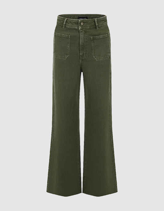 Front Pocket Wide-Leg Jeans