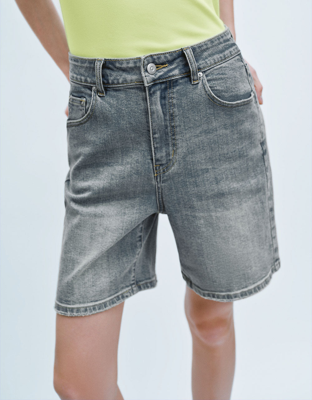 Straight Denim Shorts