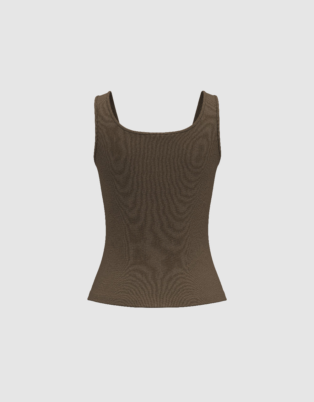 Square-cut Collar Knitted Tank Top