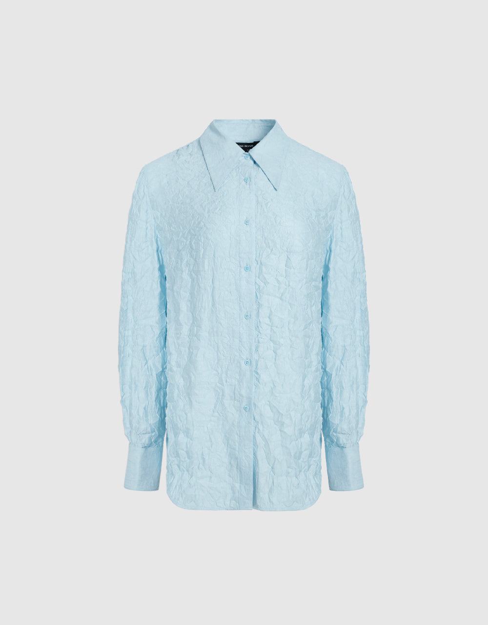 Textured Button Up Straight Shirt