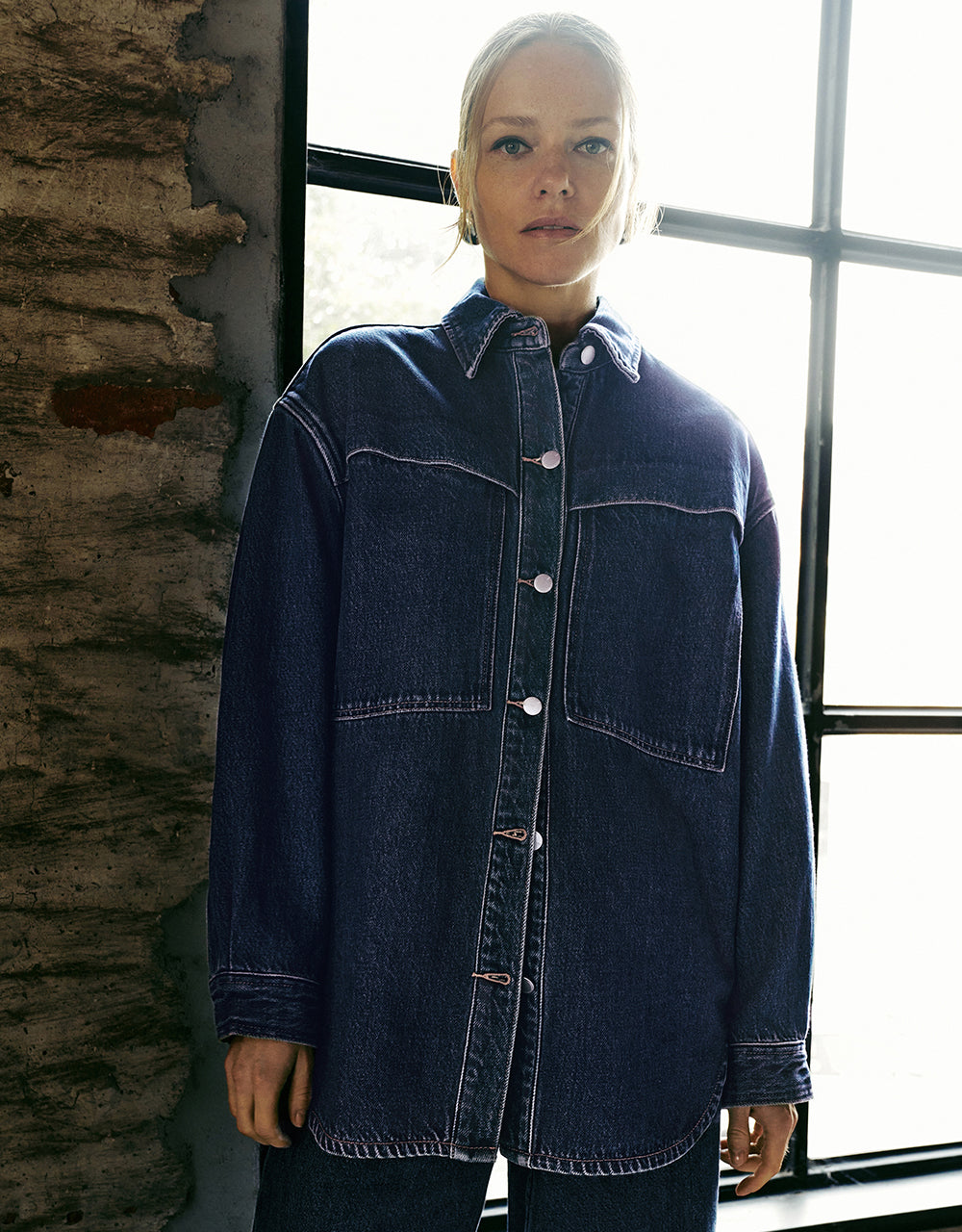 Button Up Oversized Denim Shirt