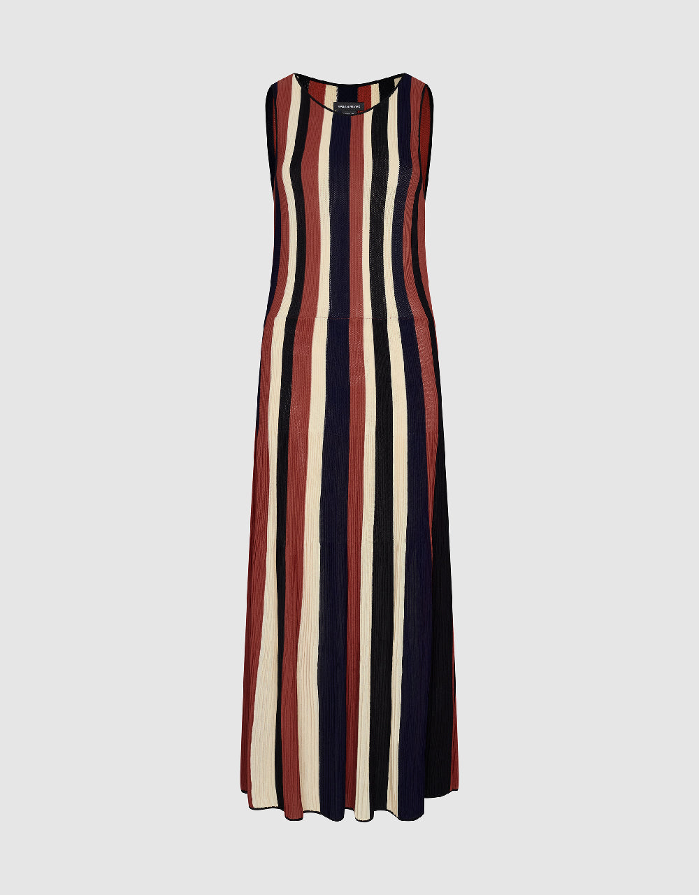 Striped U Neck Knitted Dress