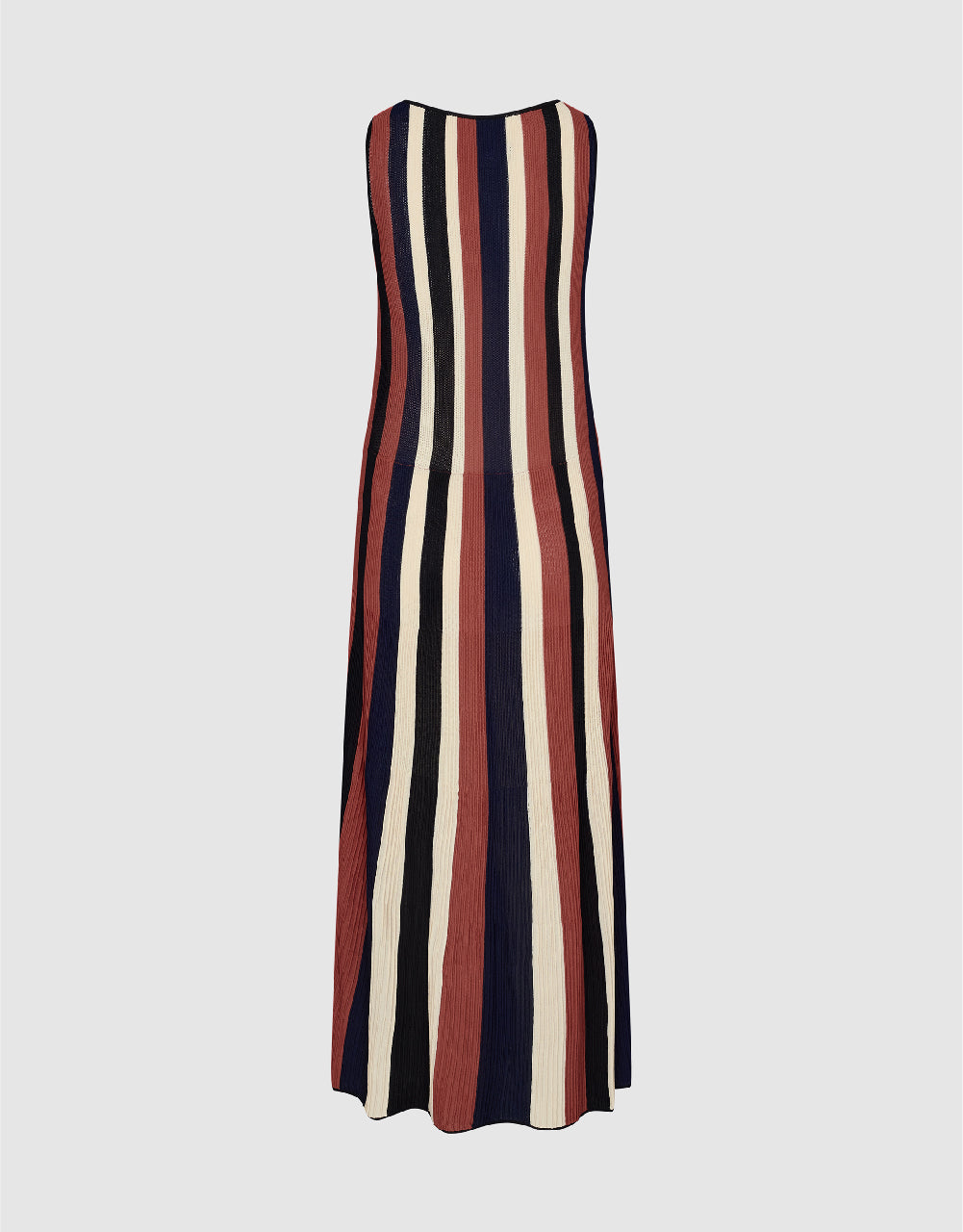 Striped U Neck Knitted Dress