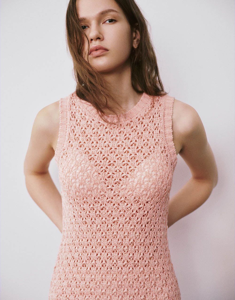 Sleeveless Crew Neck Knitted Dress