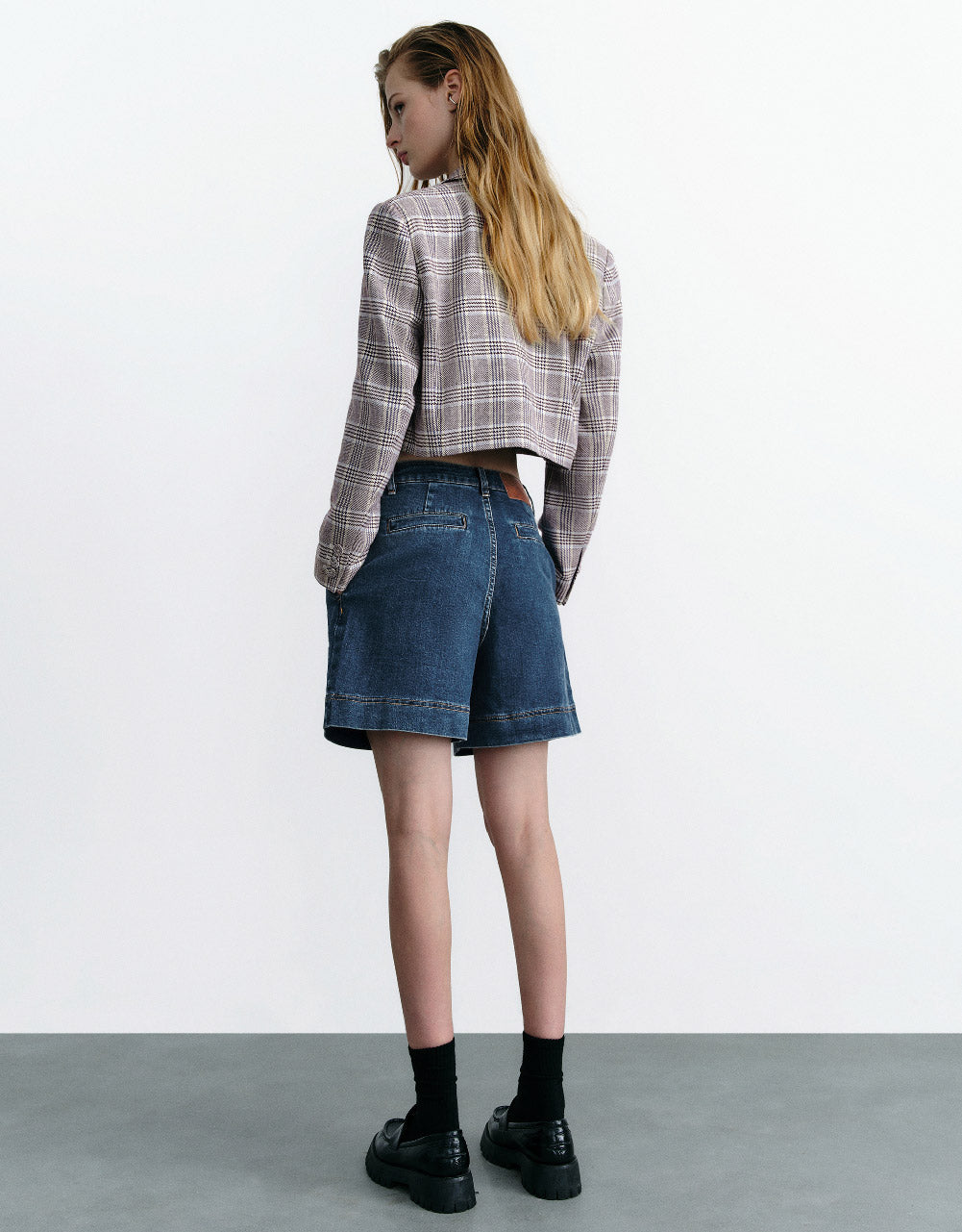 Plaid Cropped Blazer