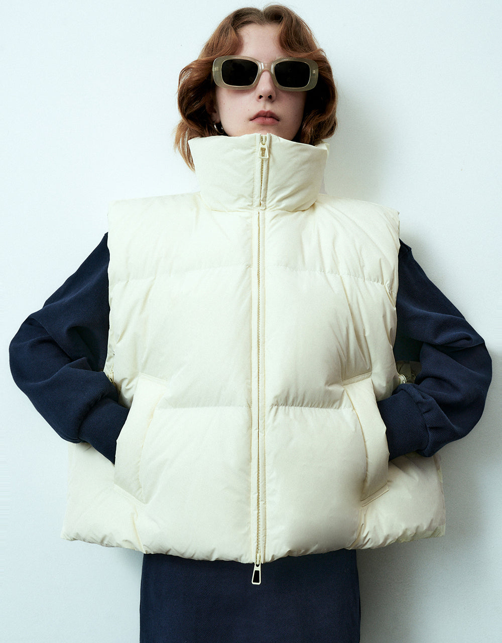 Zipper Front Puffer Waistcoat