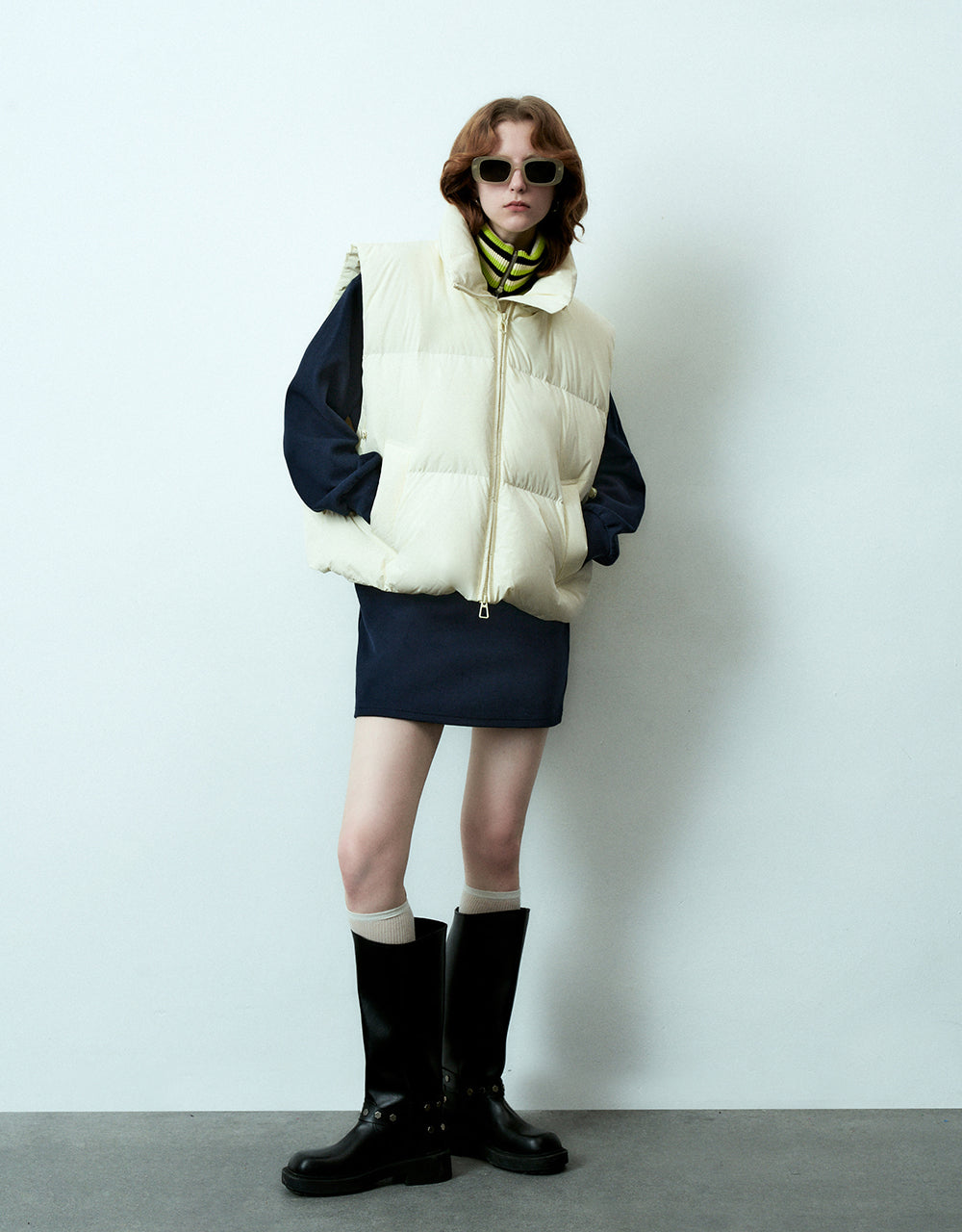 Zipper Front Puffer Waistcoat