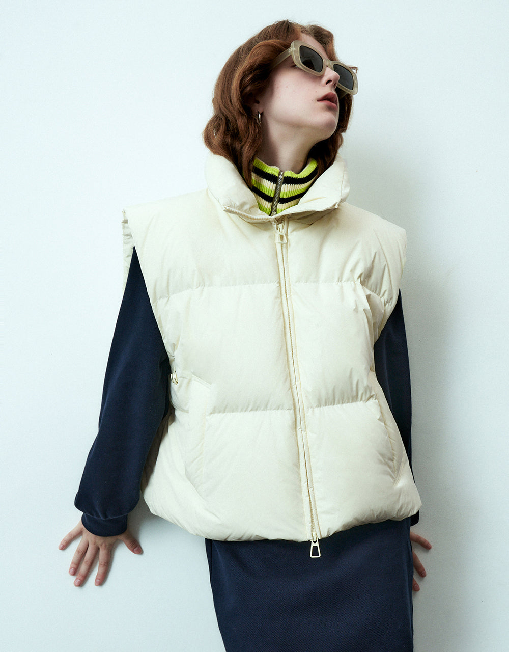 Zipper Front Puffer Waistcoat