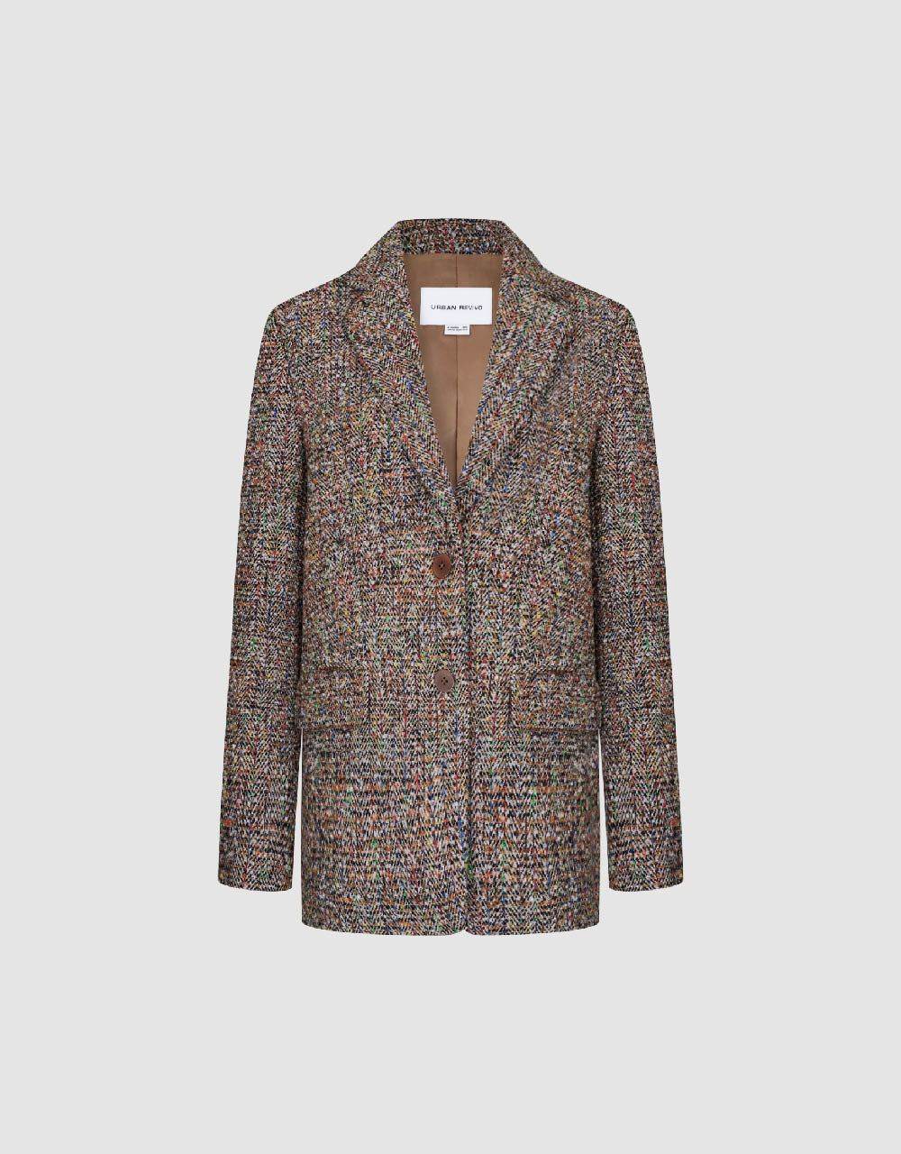 Notch Lapel Tweed Blazer