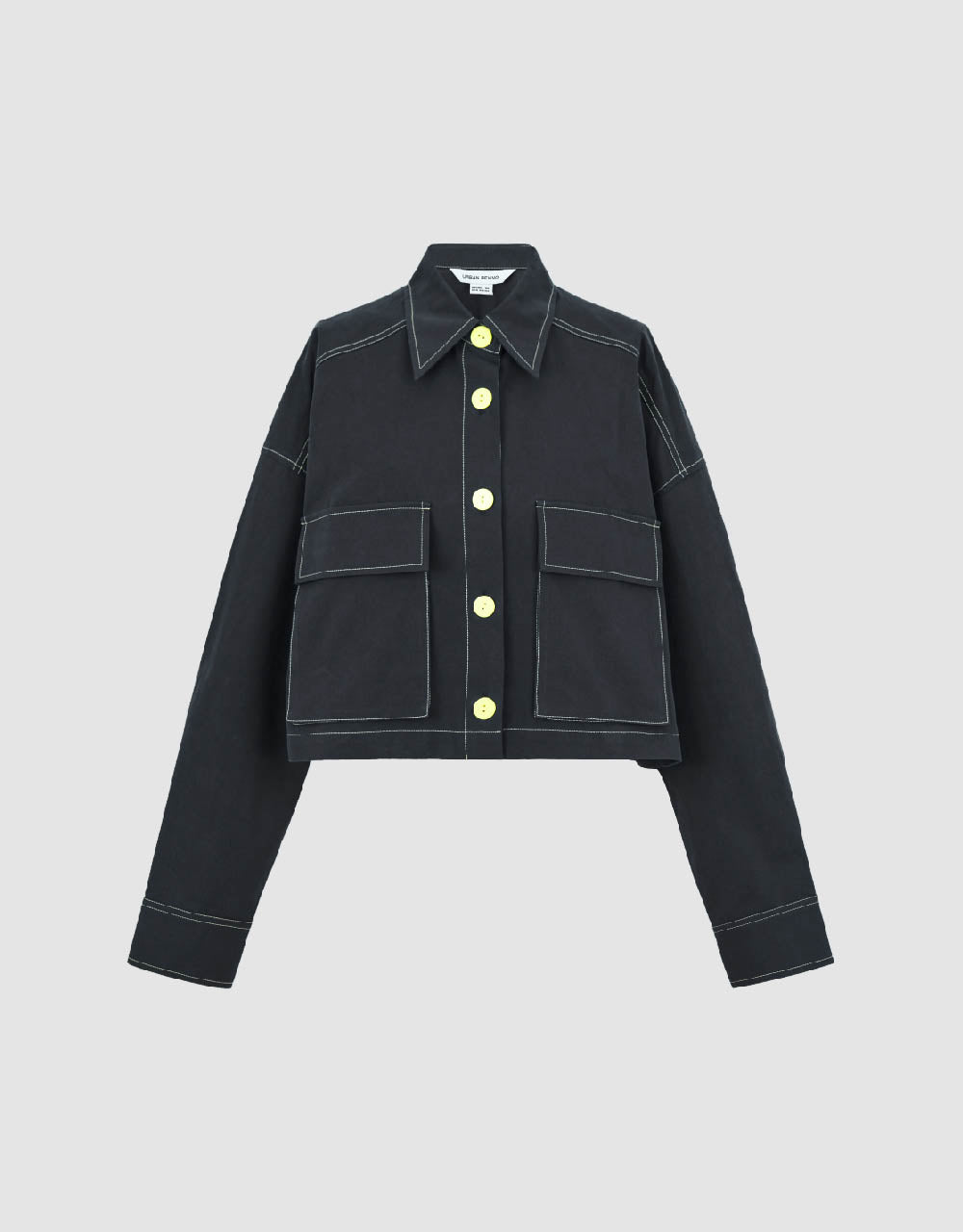 Drop Shoulder Sleeve Button Up A-Line Jacket