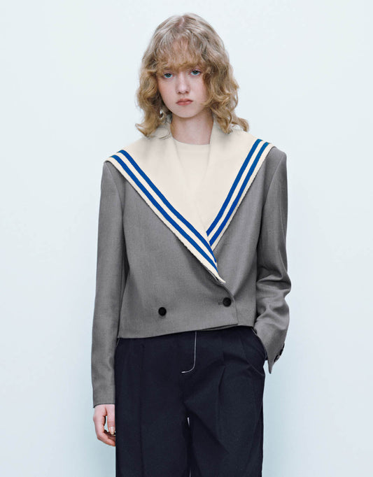 Sailor Collar Neck Blazer