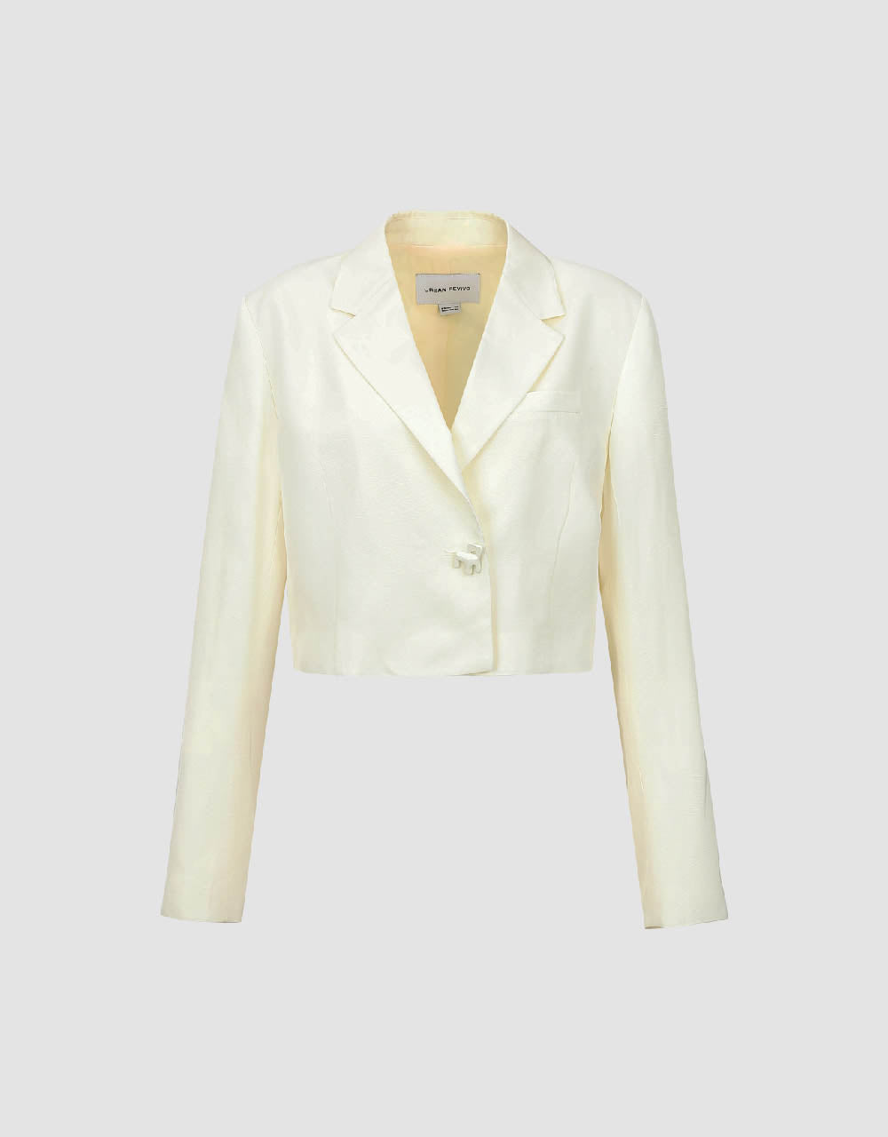 Notch Lapel Cropped Straight Blazer