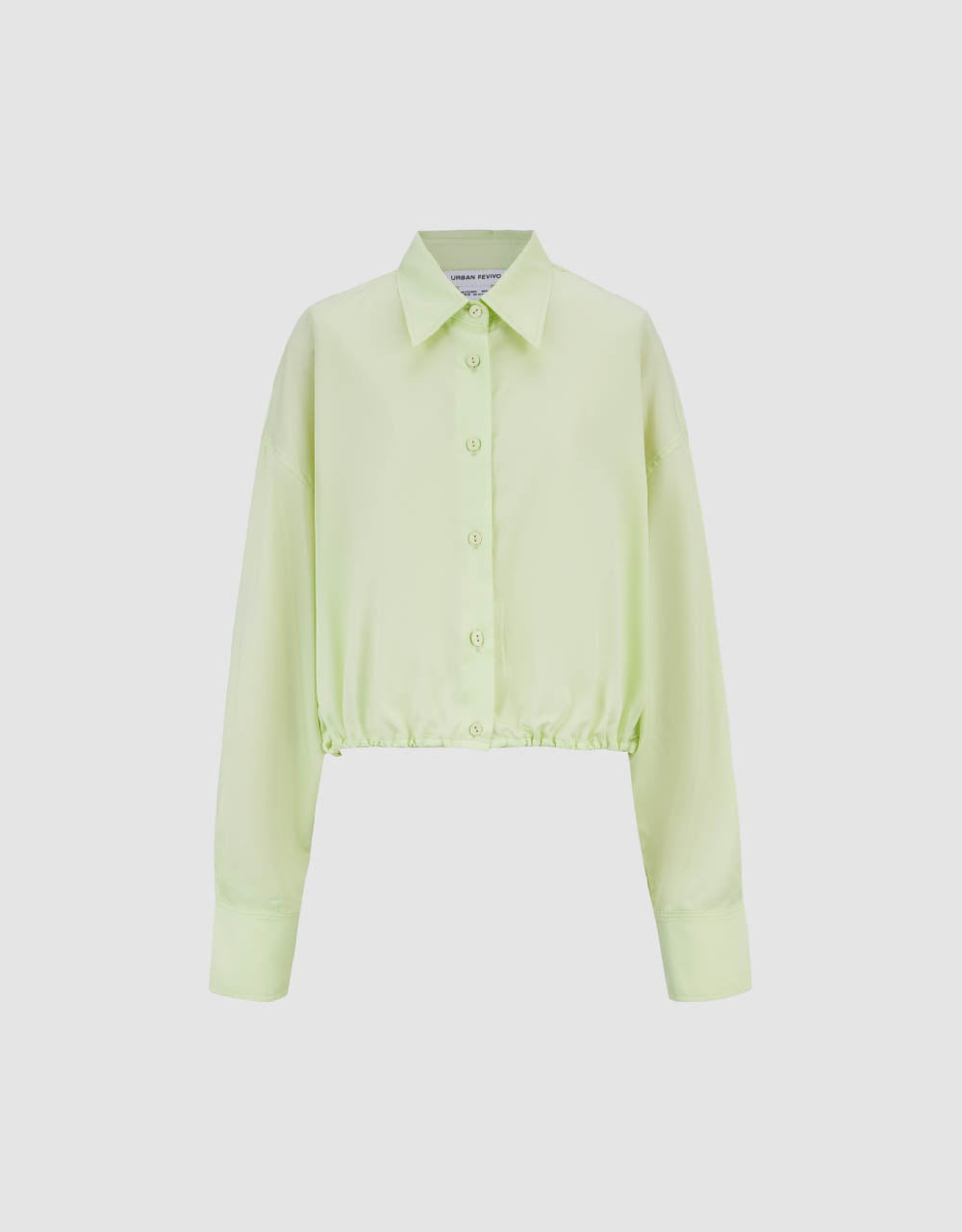 Elastic Hem Cropped Balloon Shirt