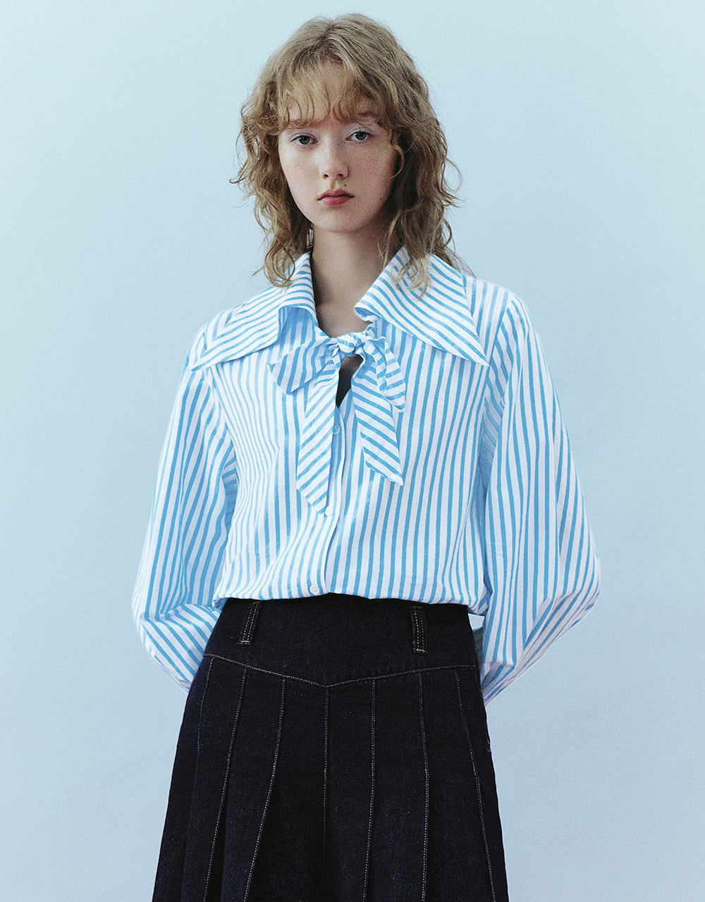 Striped Shirt With Tie