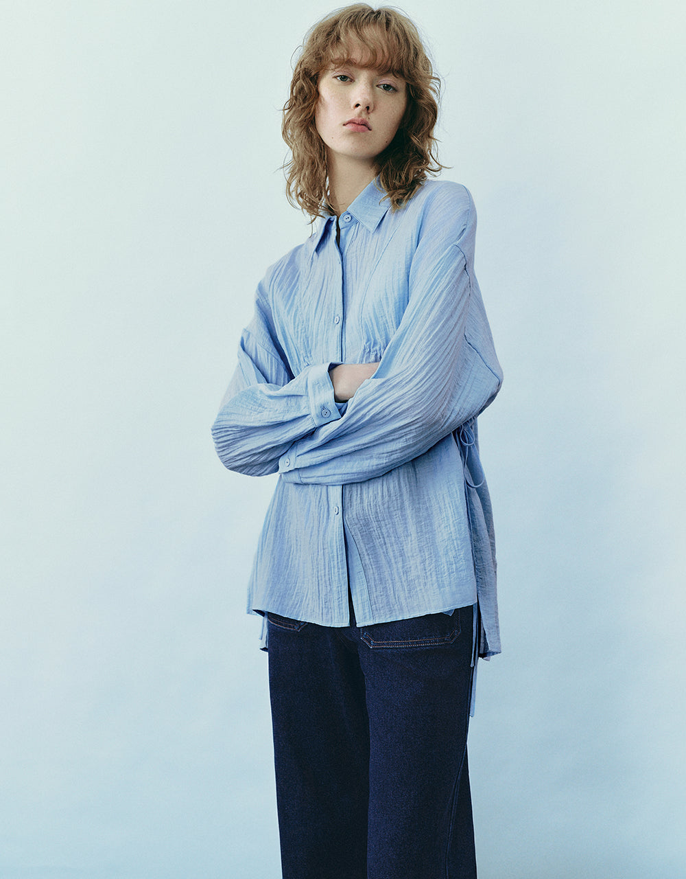 Button Up Loose A-Line Shirt