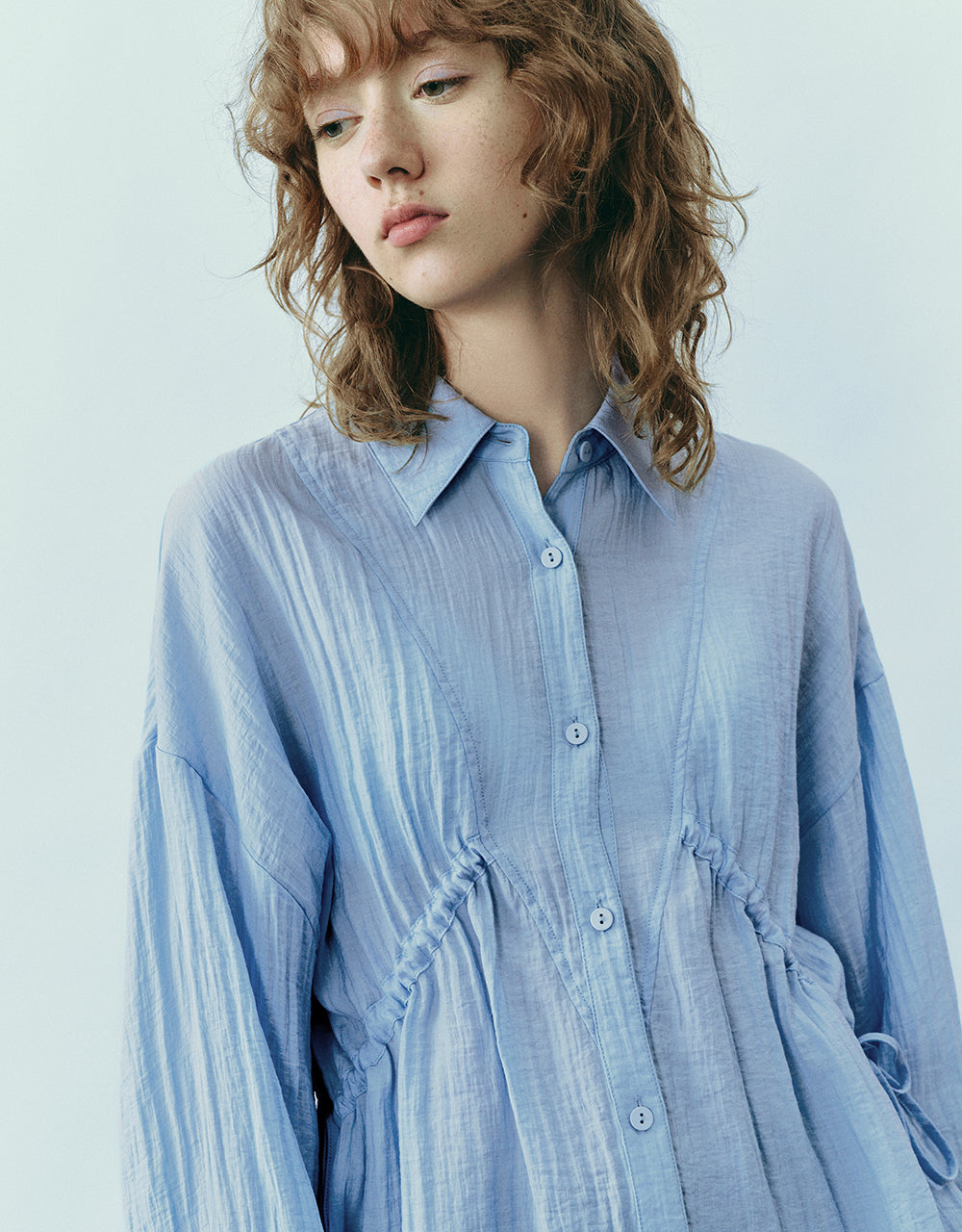 Button Up Loose A-Line Shirt