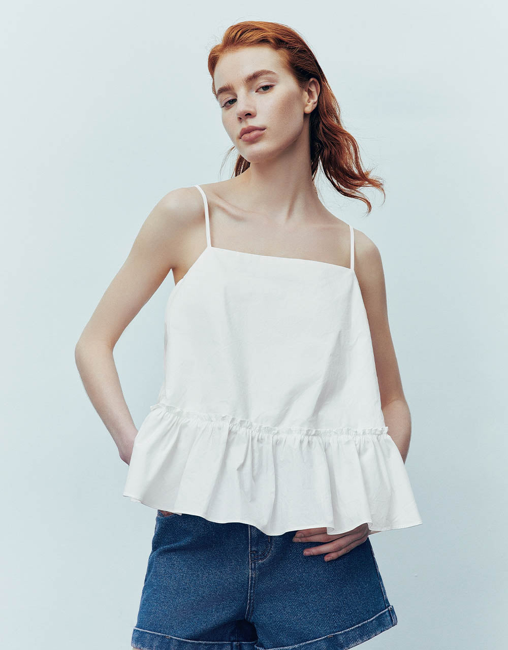 Square-cut Collar Cami Top