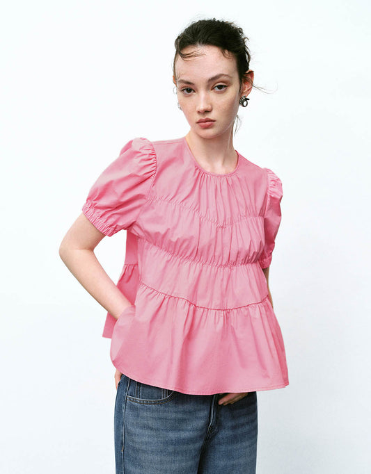 Crew Neck Loose Blouse