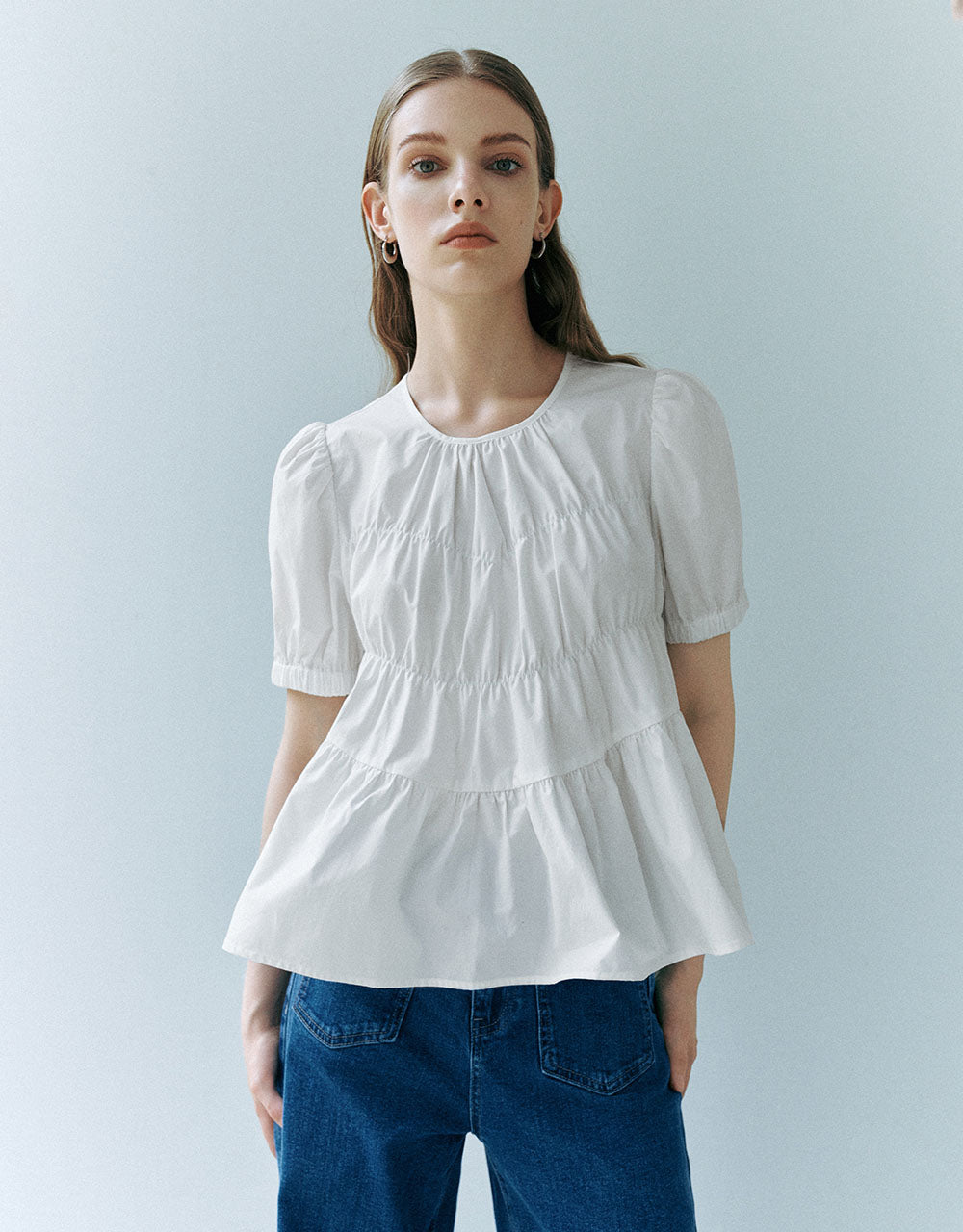 Crew Neck Loose Blouse