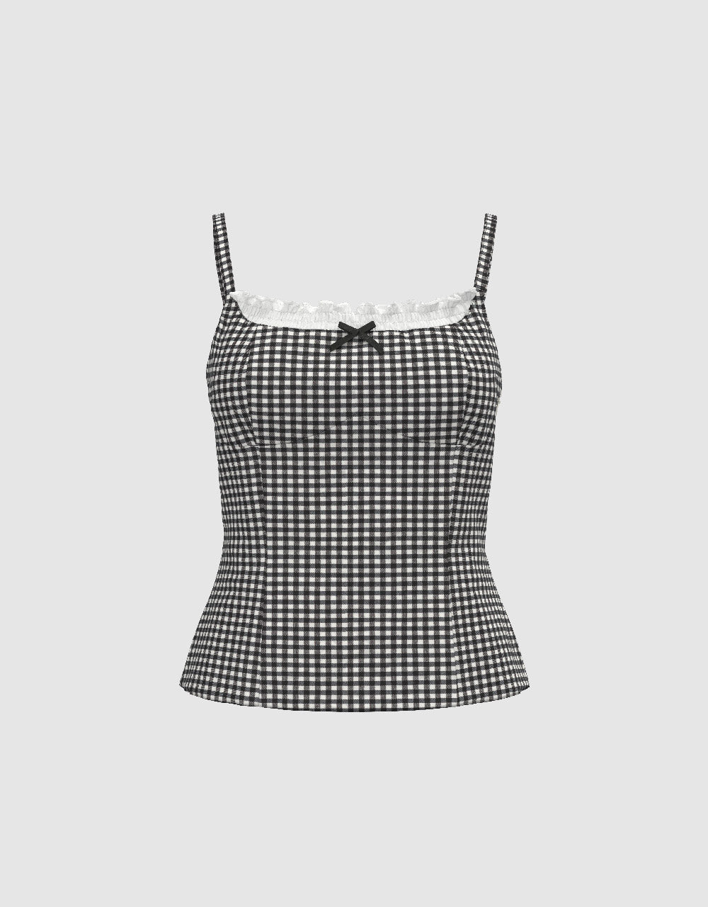 Gingham U Neck Cami Top